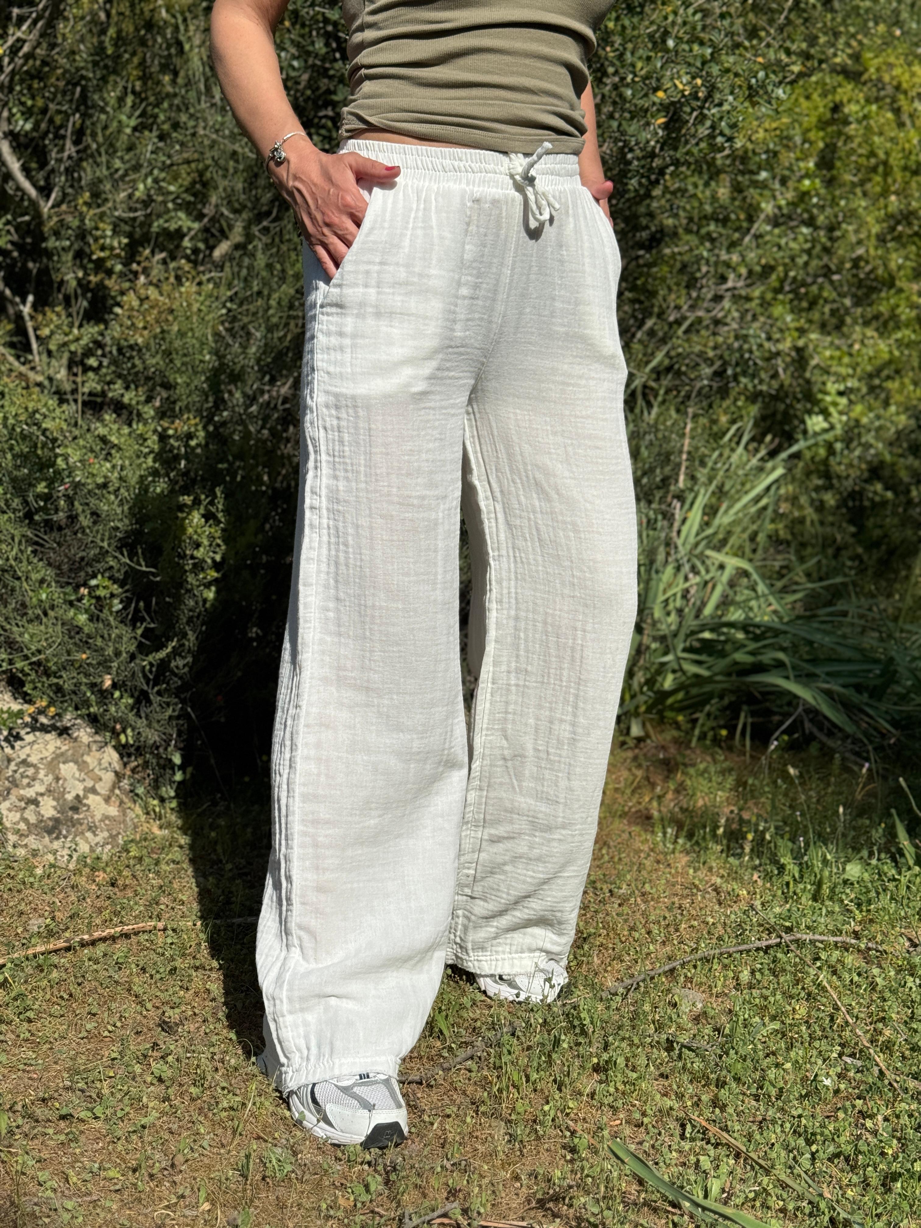 Colette Müslin Pantolon - BEYAZ