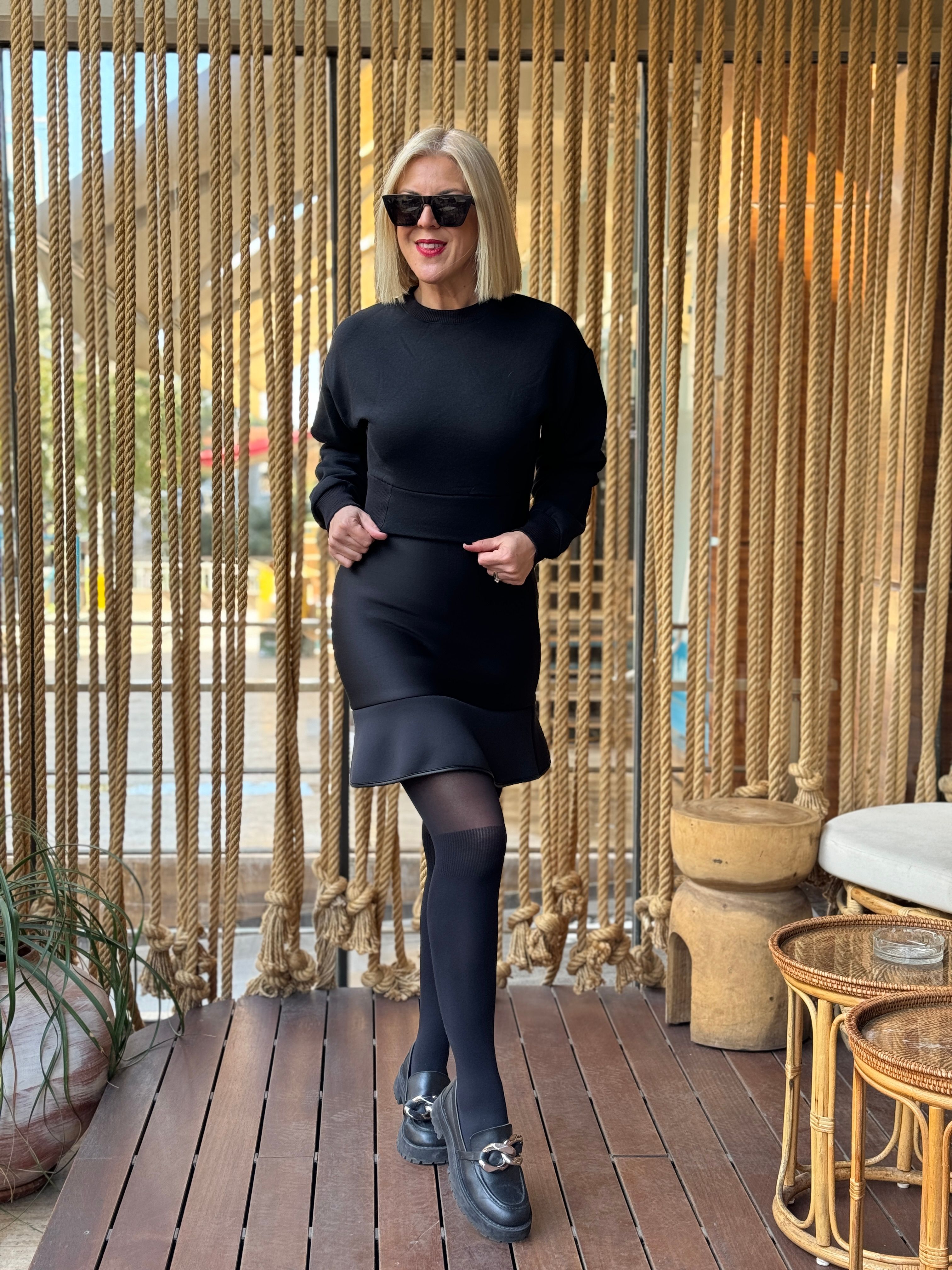 Korsaj Bel Kısa Sweat