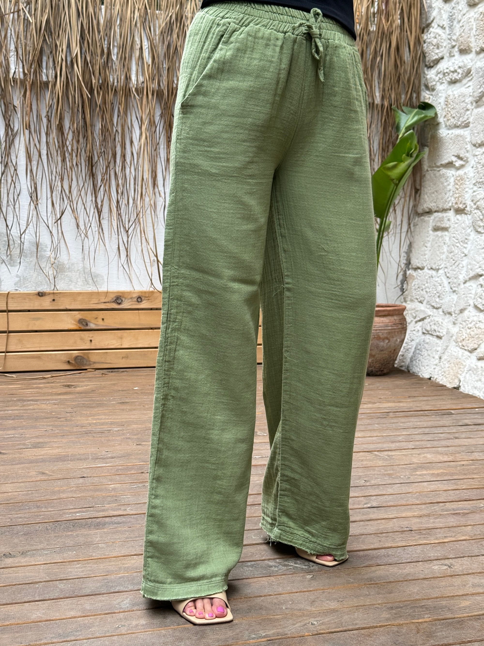 Colette Müslin Pantolon - YESIL