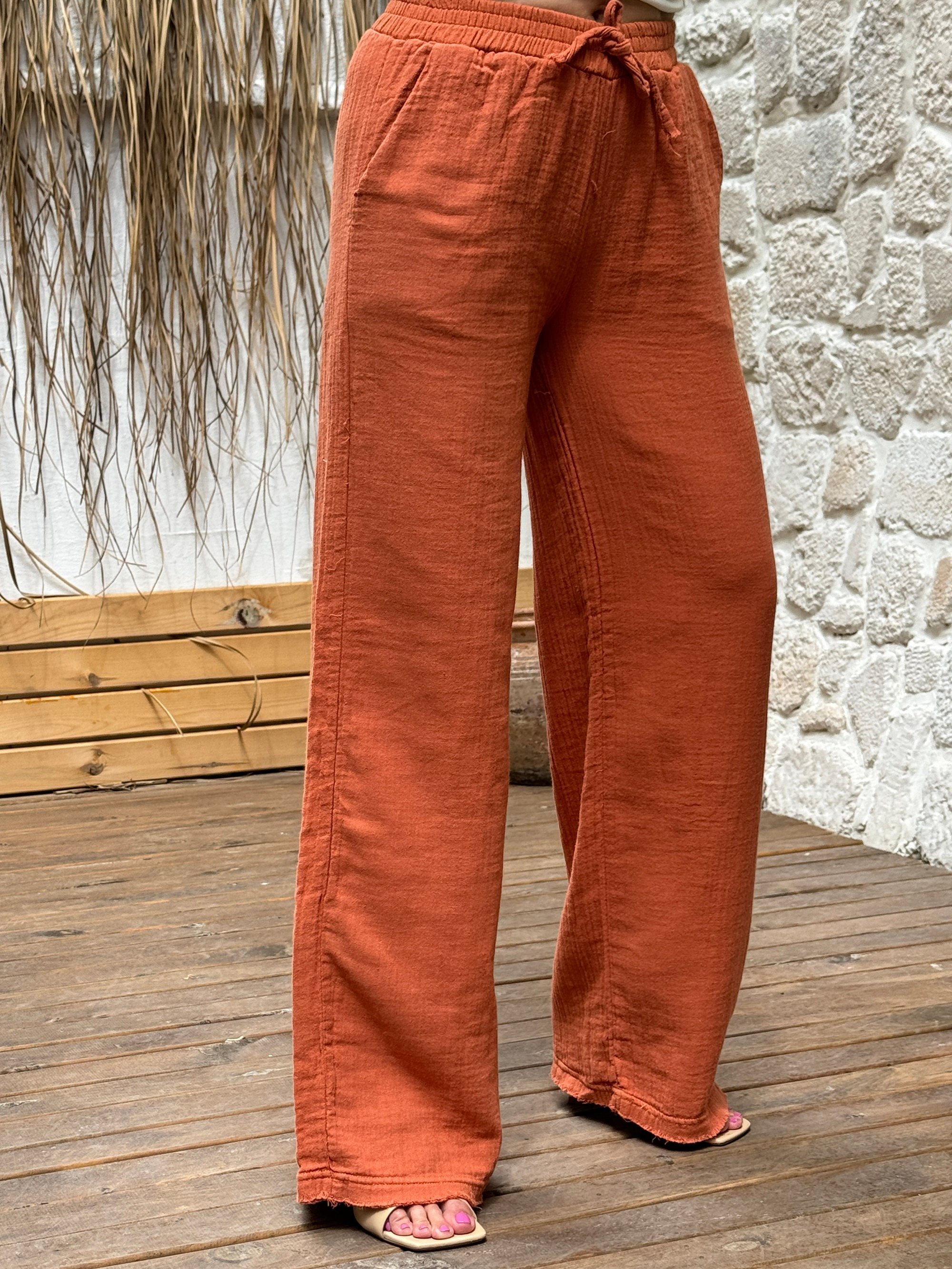 Colette Müslin Pantolon - TURUNCU
