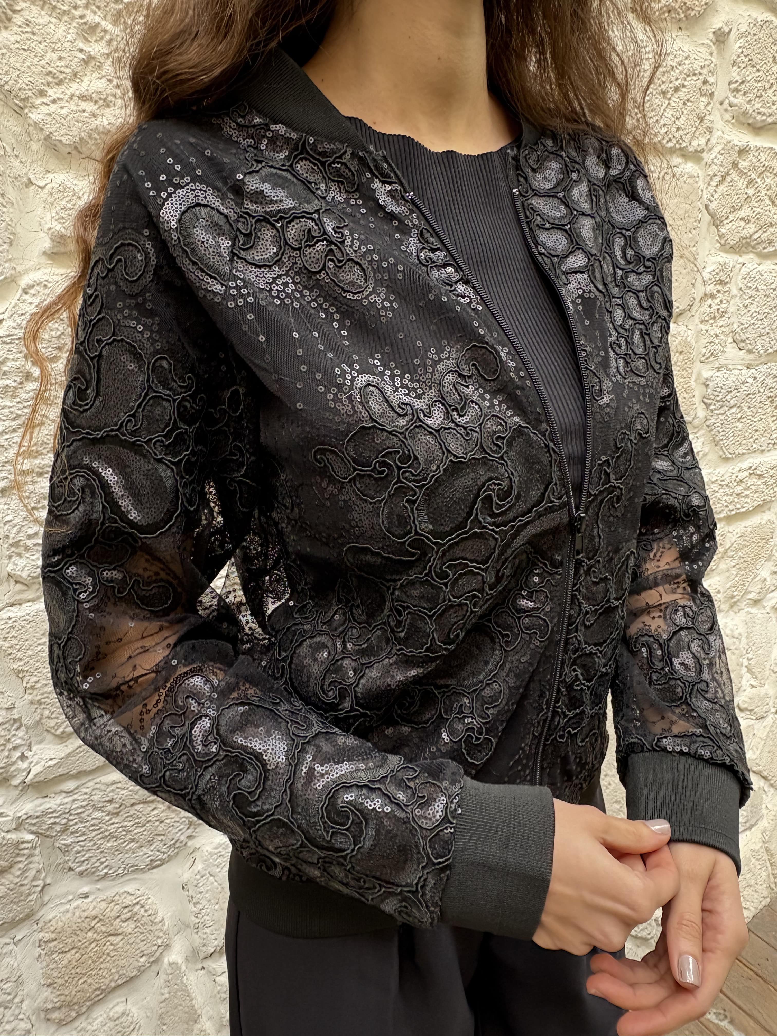 Dantelli Pul Bomber Ceket