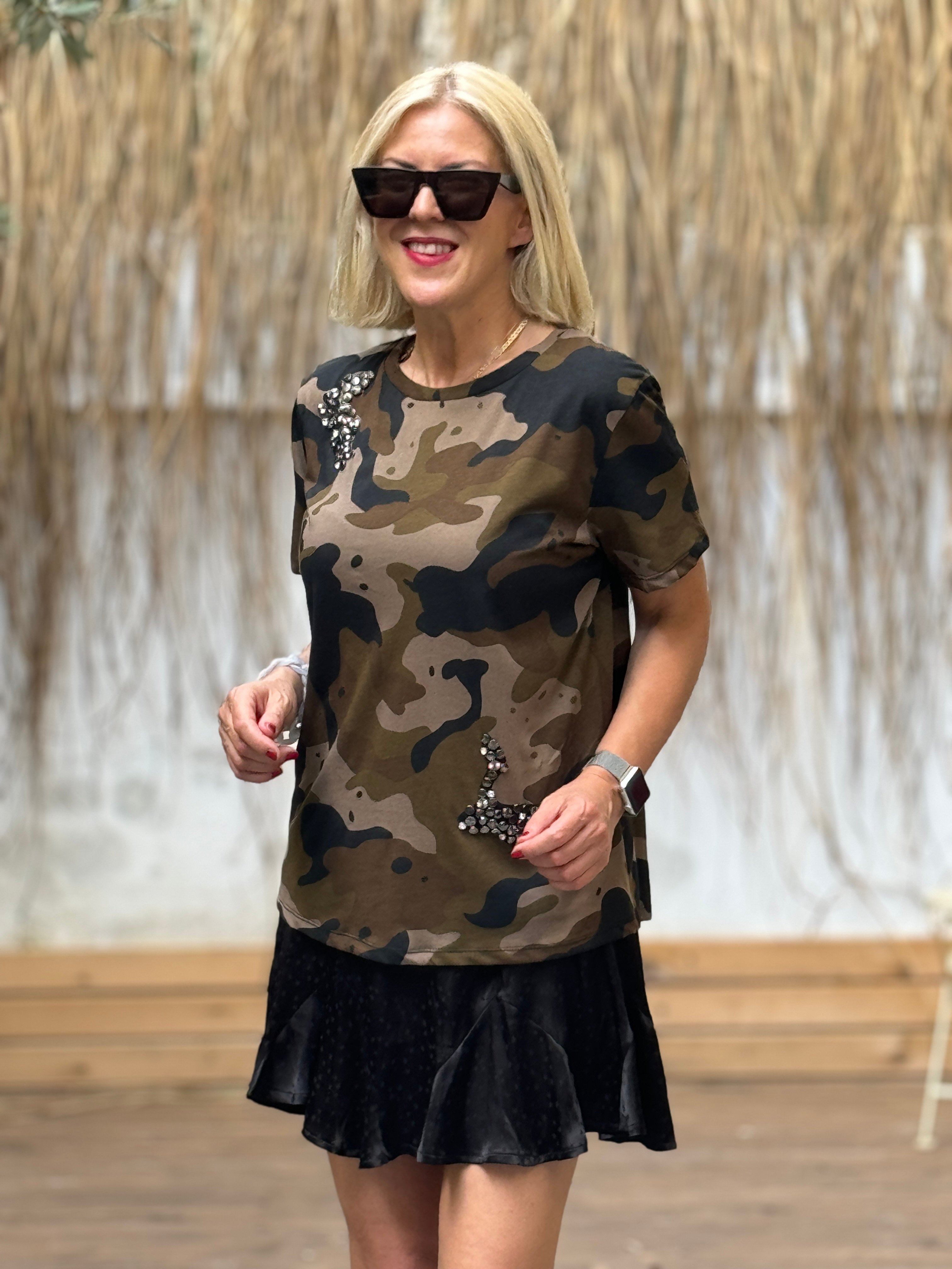 Aura Taşlı Tişört