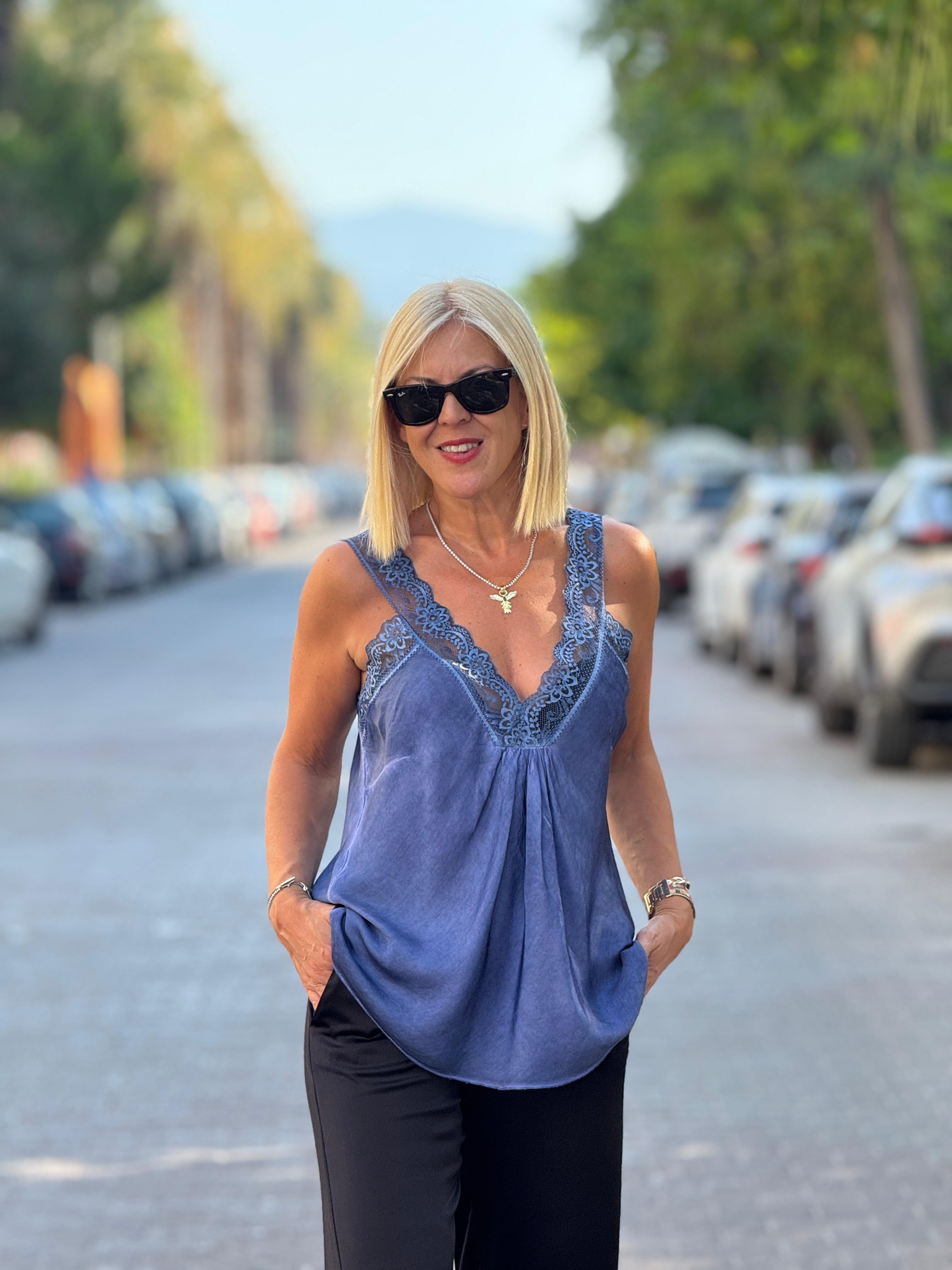 Nuvella Bluz - İNDİGO MAVİ