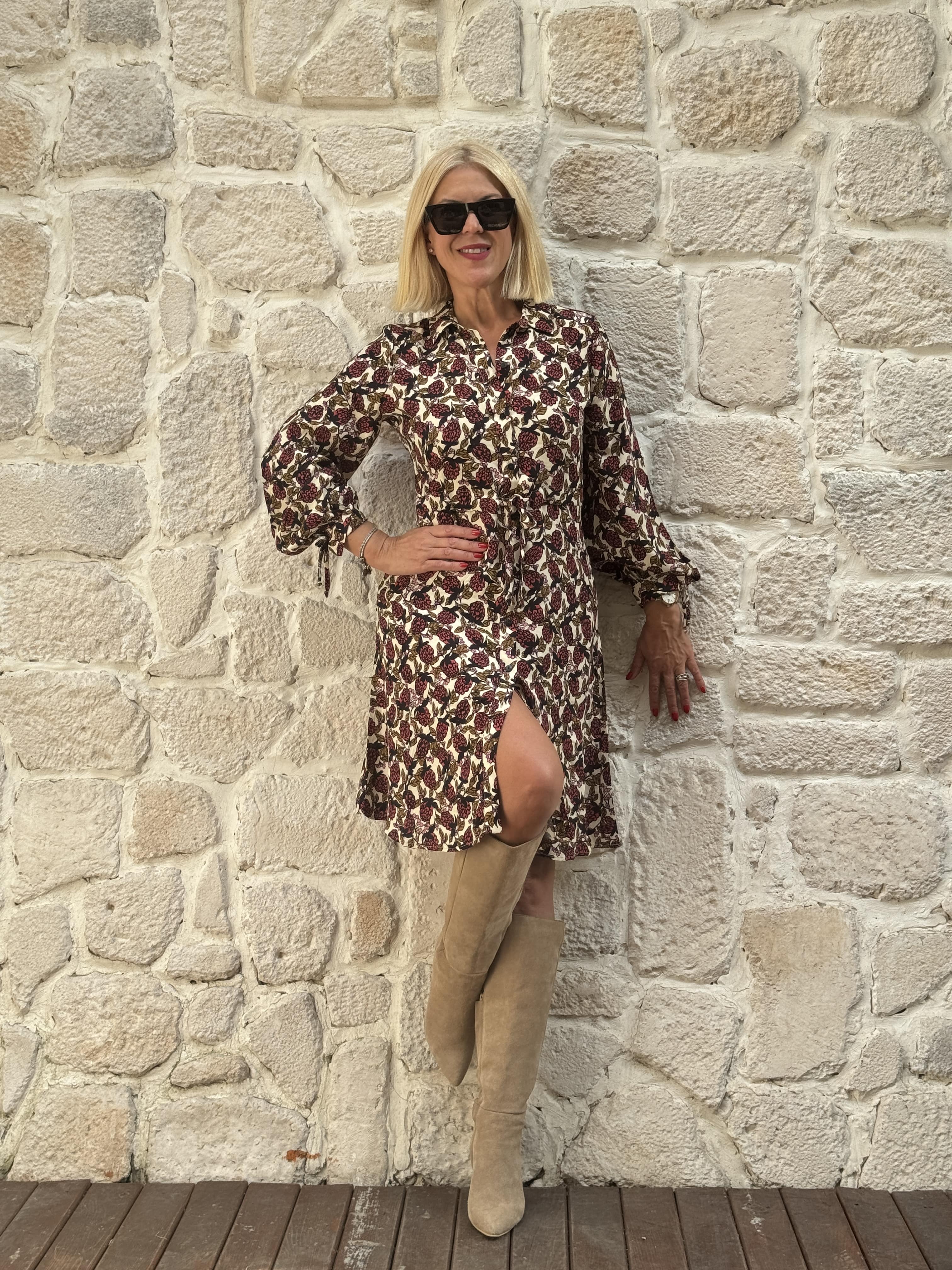 Fleur Elbise - Çiçek Desen