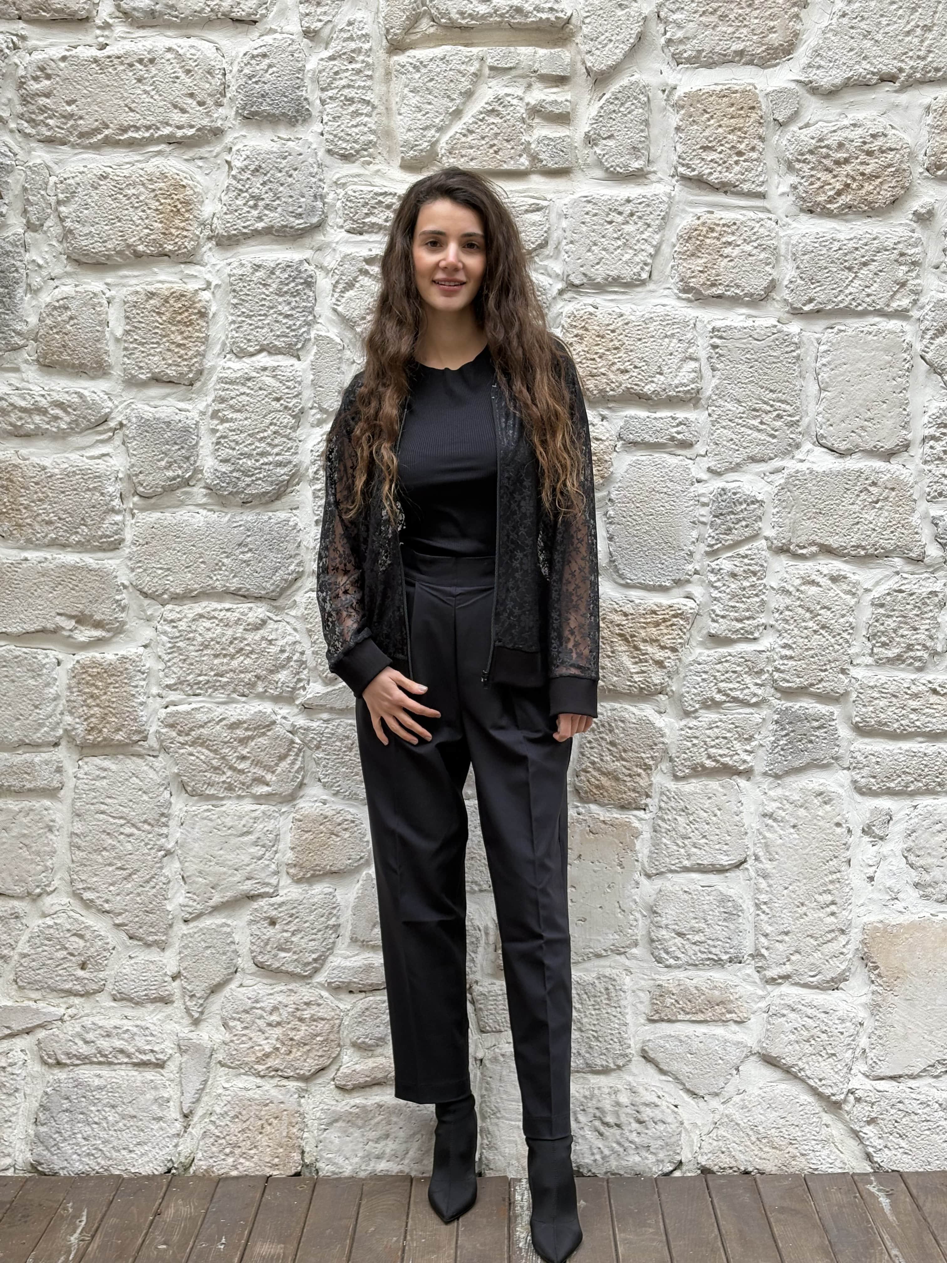Dantel Çiçek Bomber Ceket