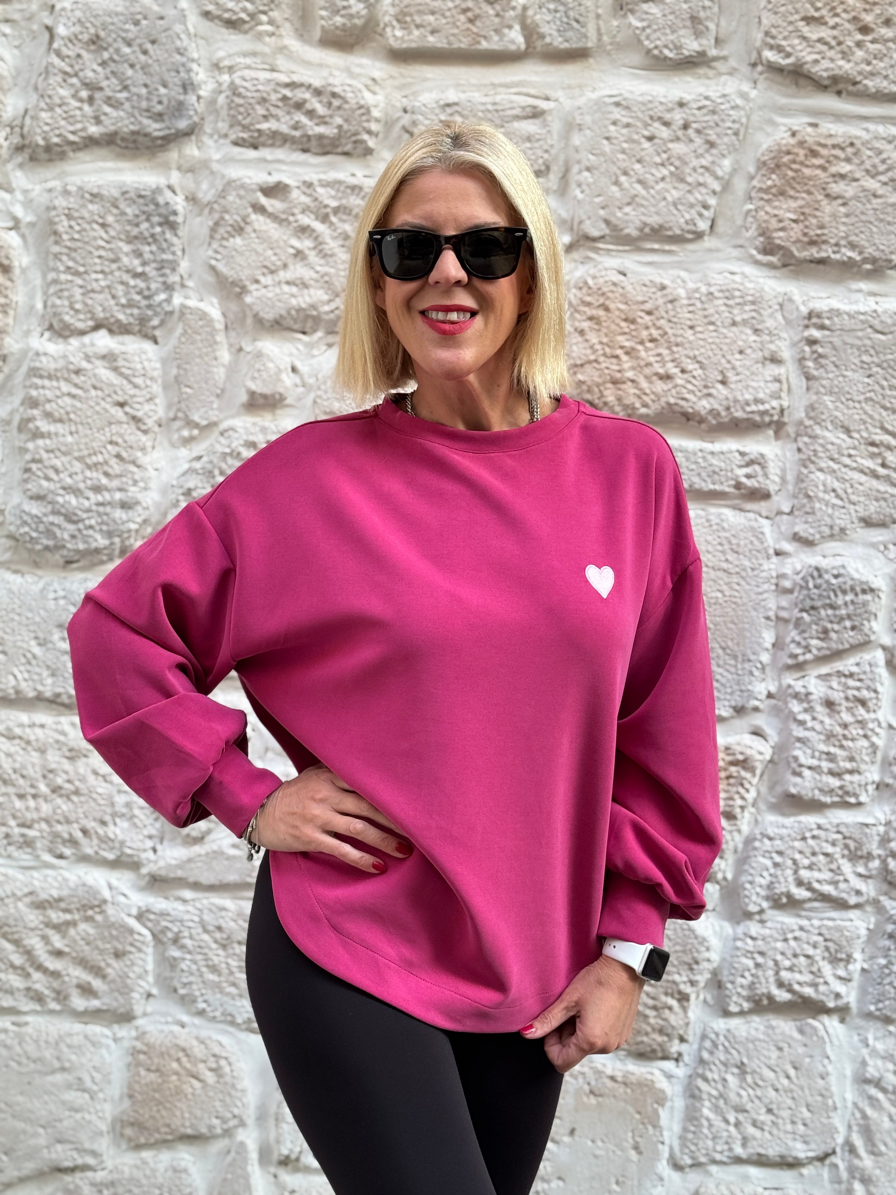 Love Sweatshirt - PEMBE