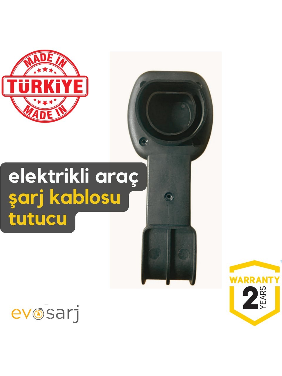 Evoşarj Elektrikli Araç Şarj Kablosu Tutucusu Tip2