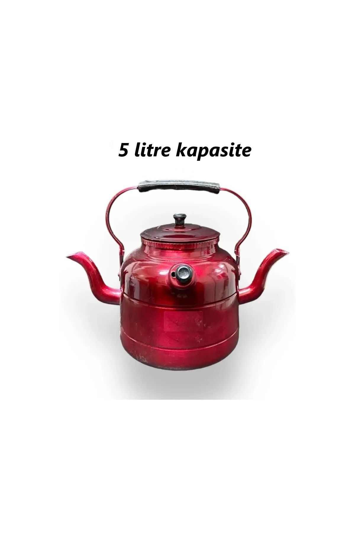 Çift Taraflı Alümünyum Osmanlı Muhabbet Çaydanlığı 5 Litre Kırmızı 24 No