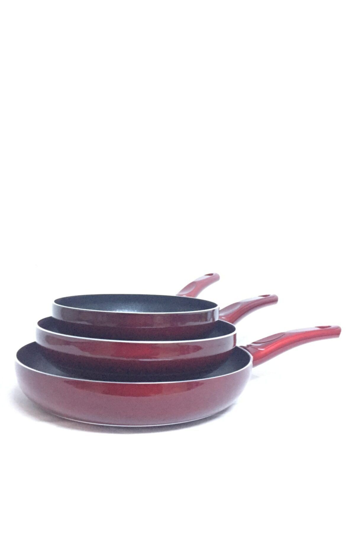 Modern Ve Şık Tasarımlar Yanmaz Yapışmaz 3'lü Teflon Tava Set 20-24-28cm