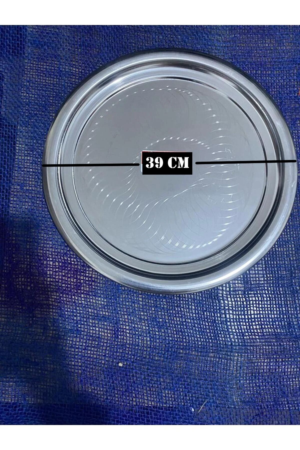 paslanmaz krom çay tepsisi 39 cm