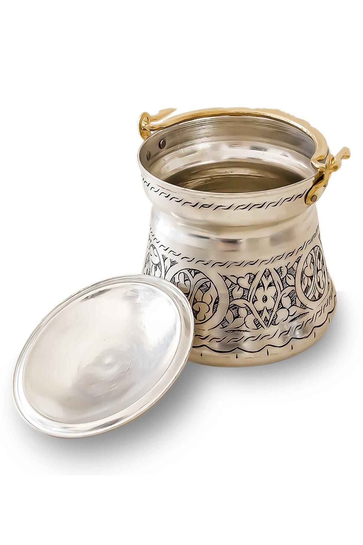 Bakır Orta Boy (3 Lt) Oyma Nakışlı Bakraç (stil-satır)
