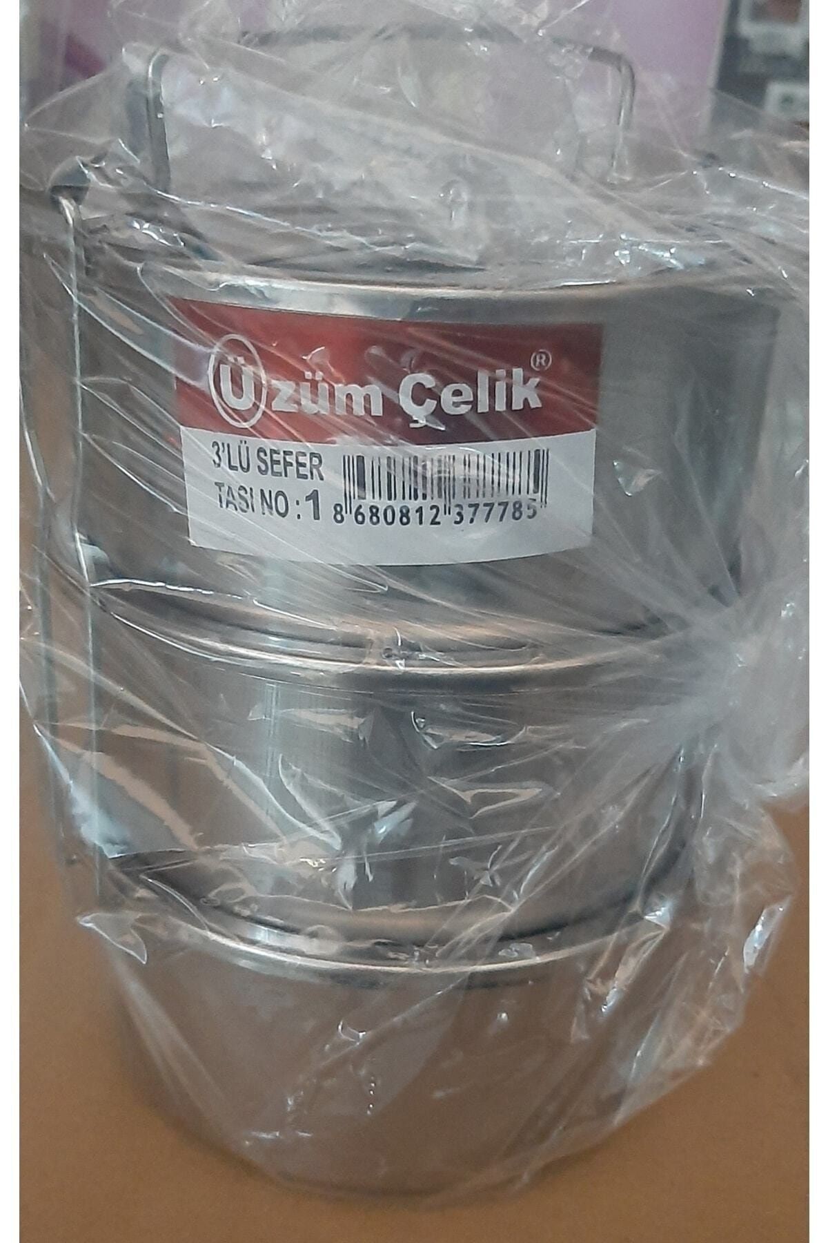 Tek Kişilik 3'lü Yemek Taşıma Kabı Paslanmaz Sefer Tası