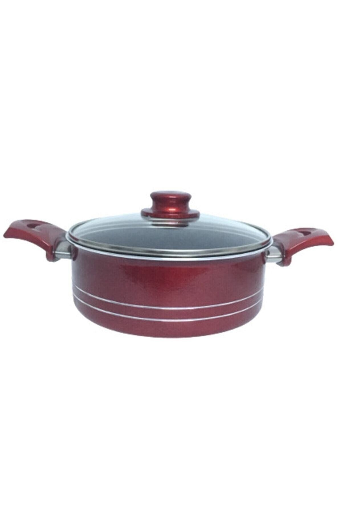 Evinda 24 Cm Derin Teflon Tencere, Cam Kapaklı, Çift Kulplu