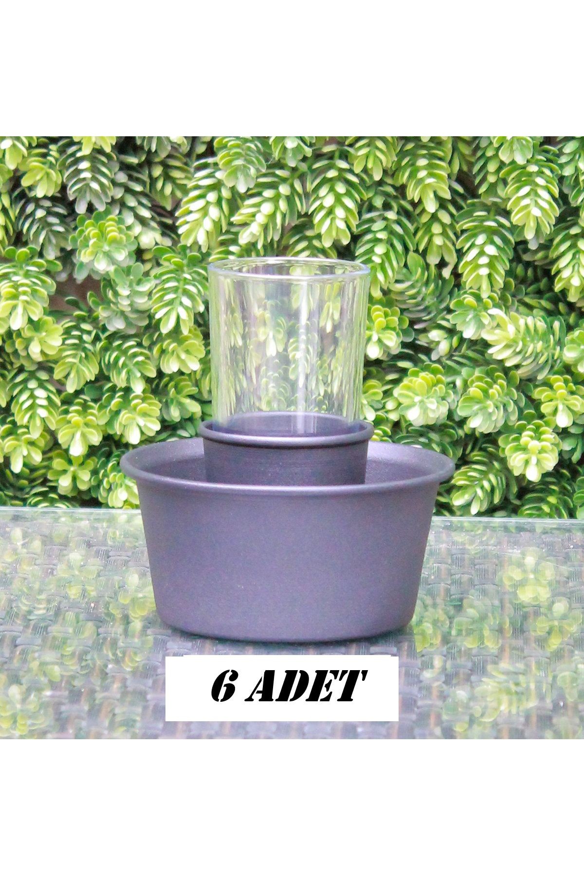 6 adet alüminyum gri klasik ehlikeyf