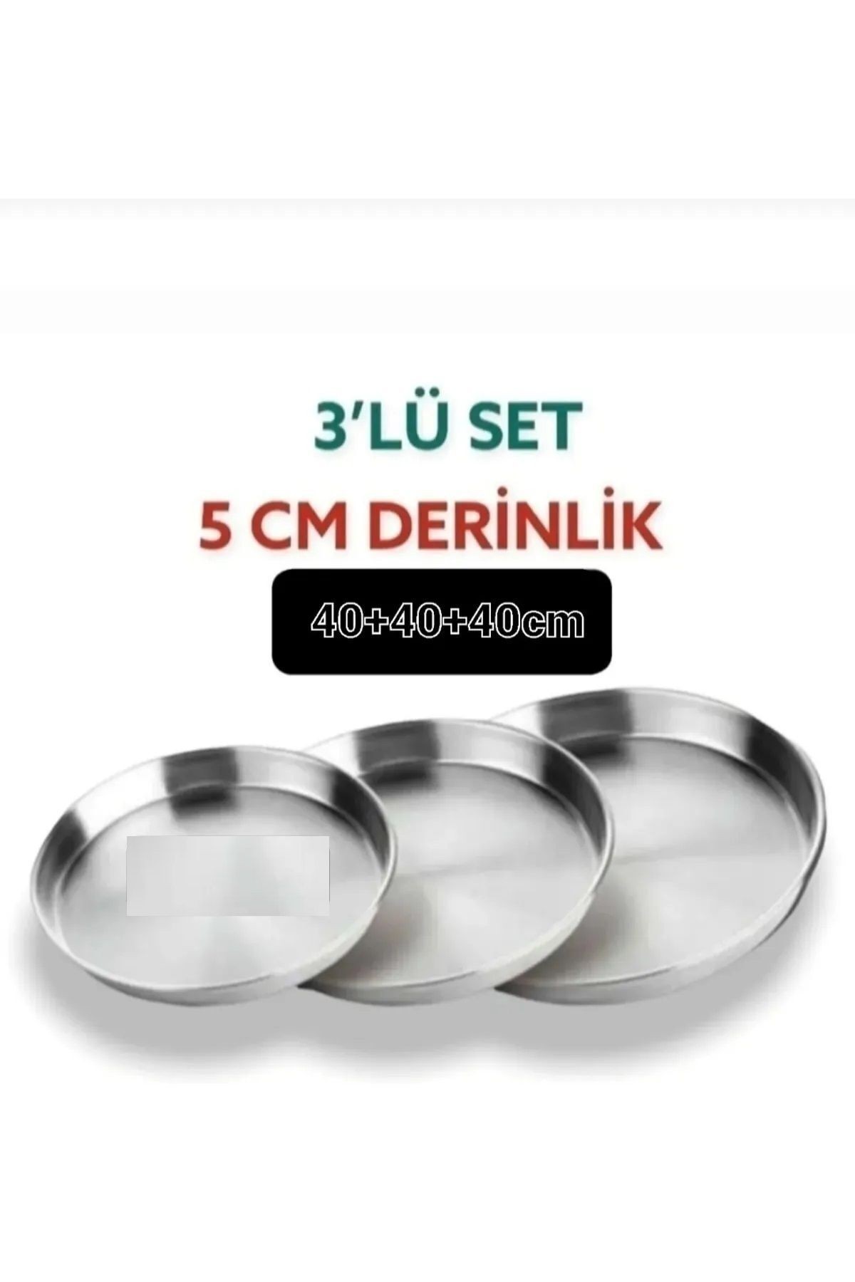 3 Adet Alüminyum Baklava Börek Fırın Tepsi 40cm
