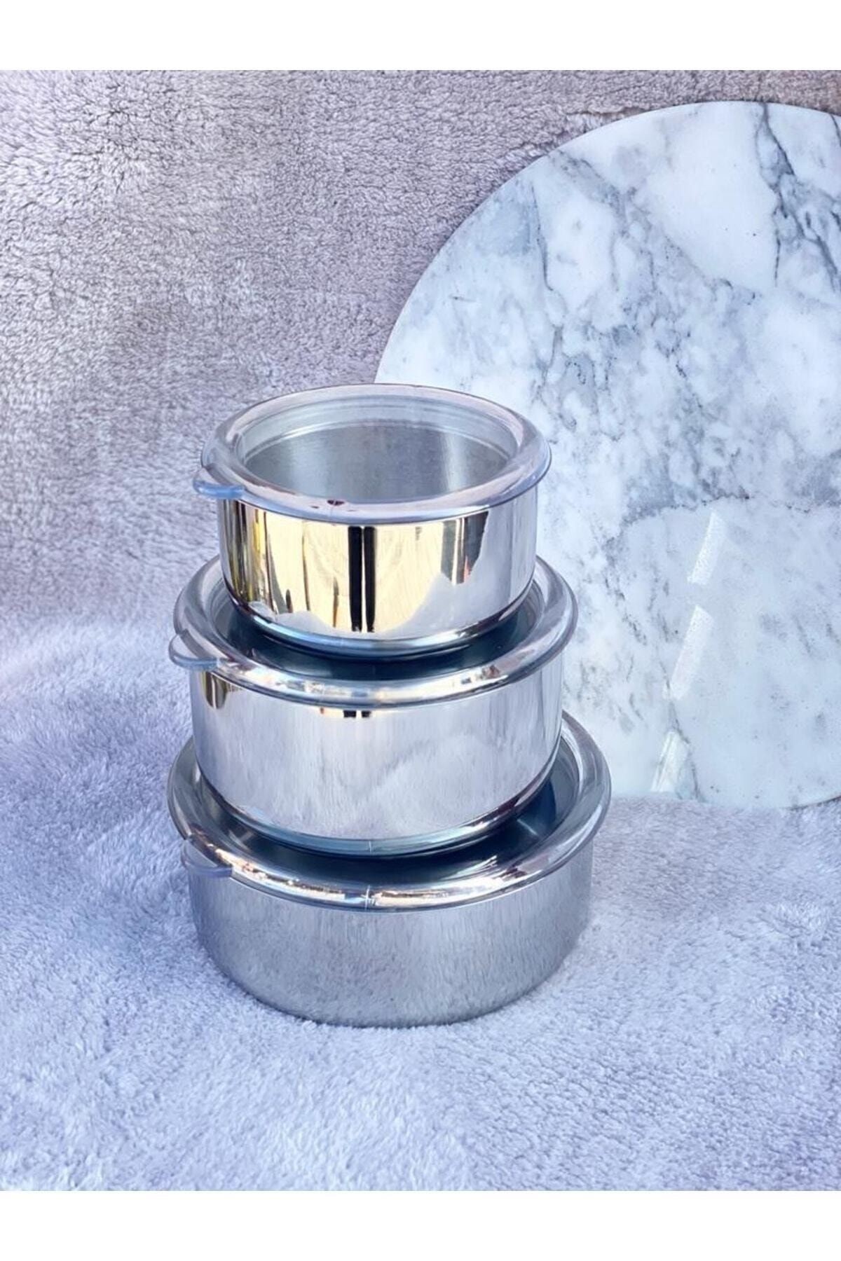 Karat 12-14-16cm Paslanmaz Çelik Saklama Kabı Dijonay Vakumlu Kapak