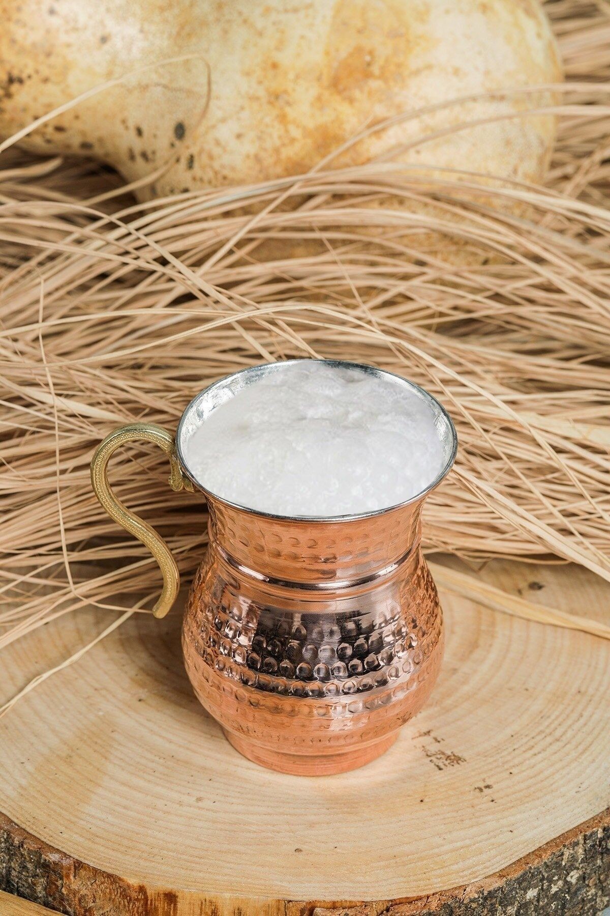 6 Adet Bakır Maşrafa  Ayran, Su Bardağı