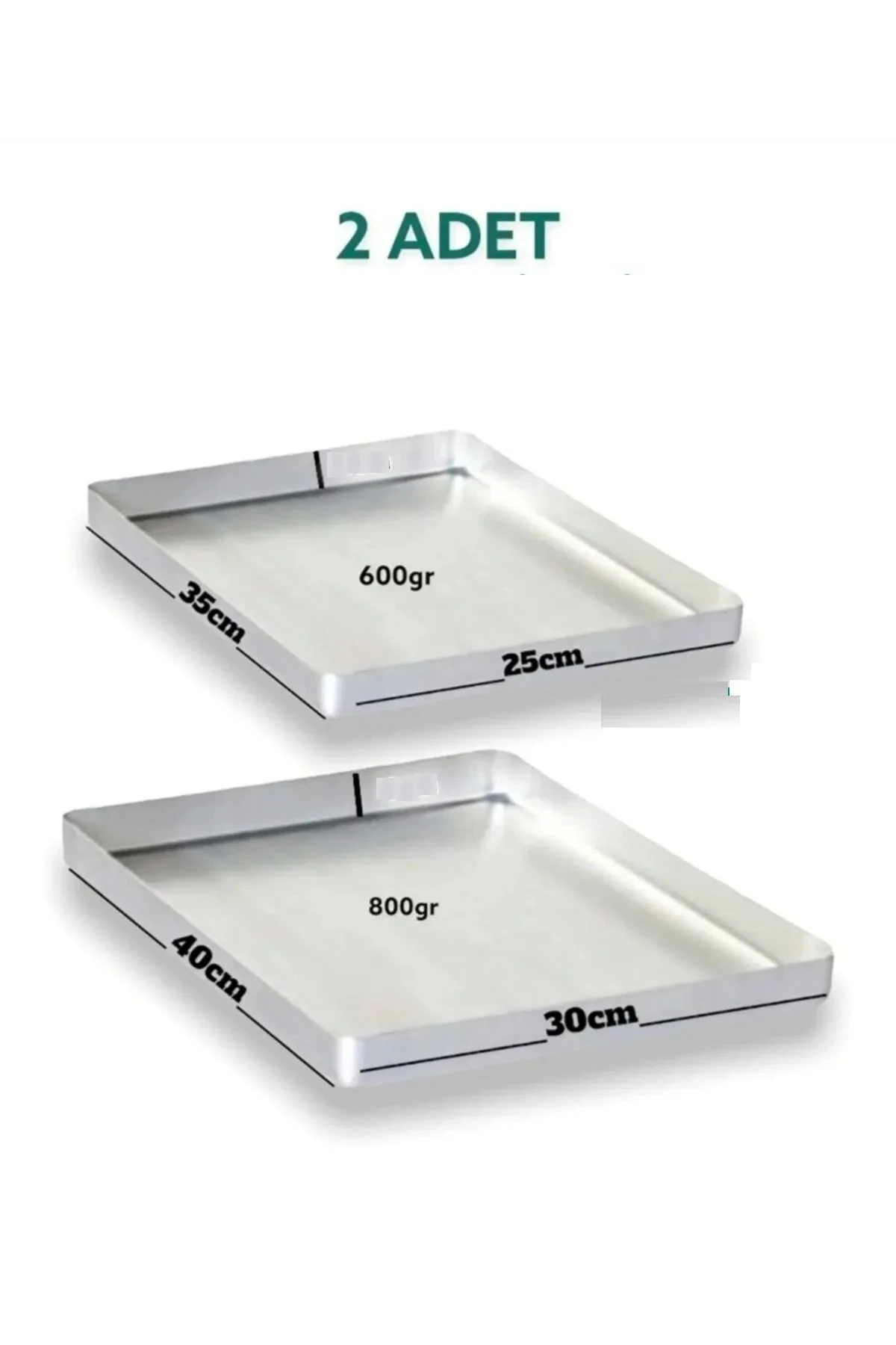 Alüminyum 2li Baklava Börek Fırın Tepsisi 25x35 & 30x40x3.5cm