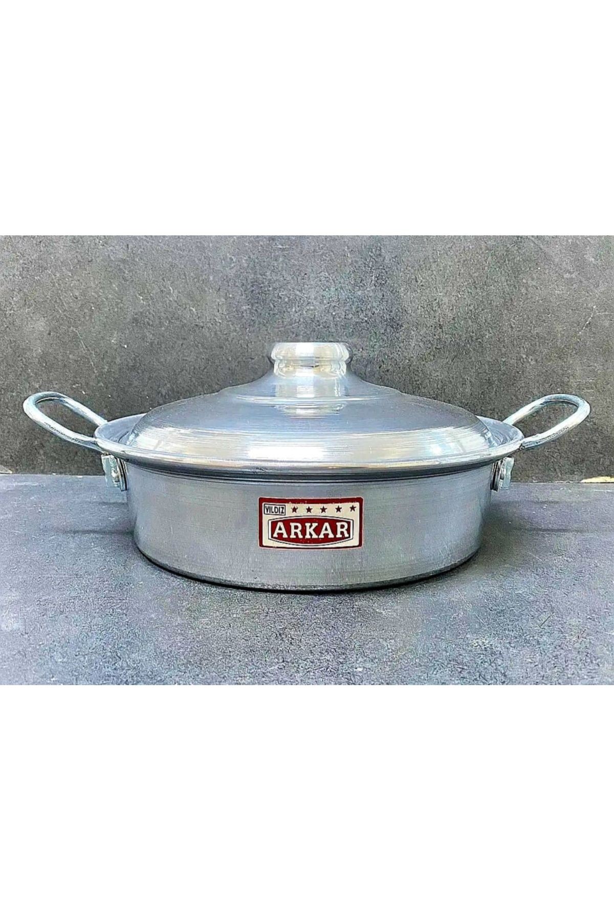 Alüminyum metal kulp kapaklı kızartma ve pilav tavası 40 cm