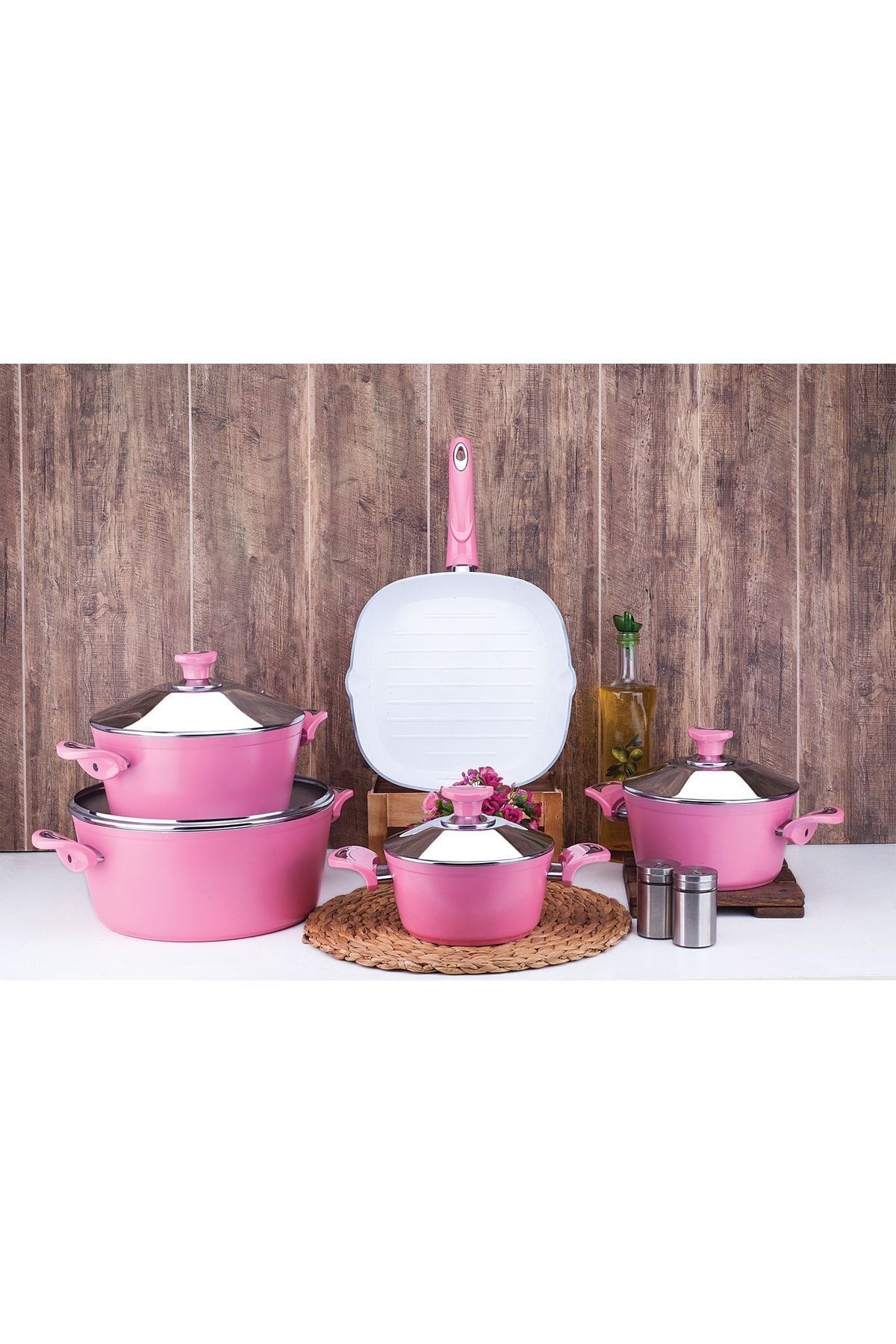 Evinda 9 parça 4 mm kalınlıkta mor renk seramik sağlıklı set