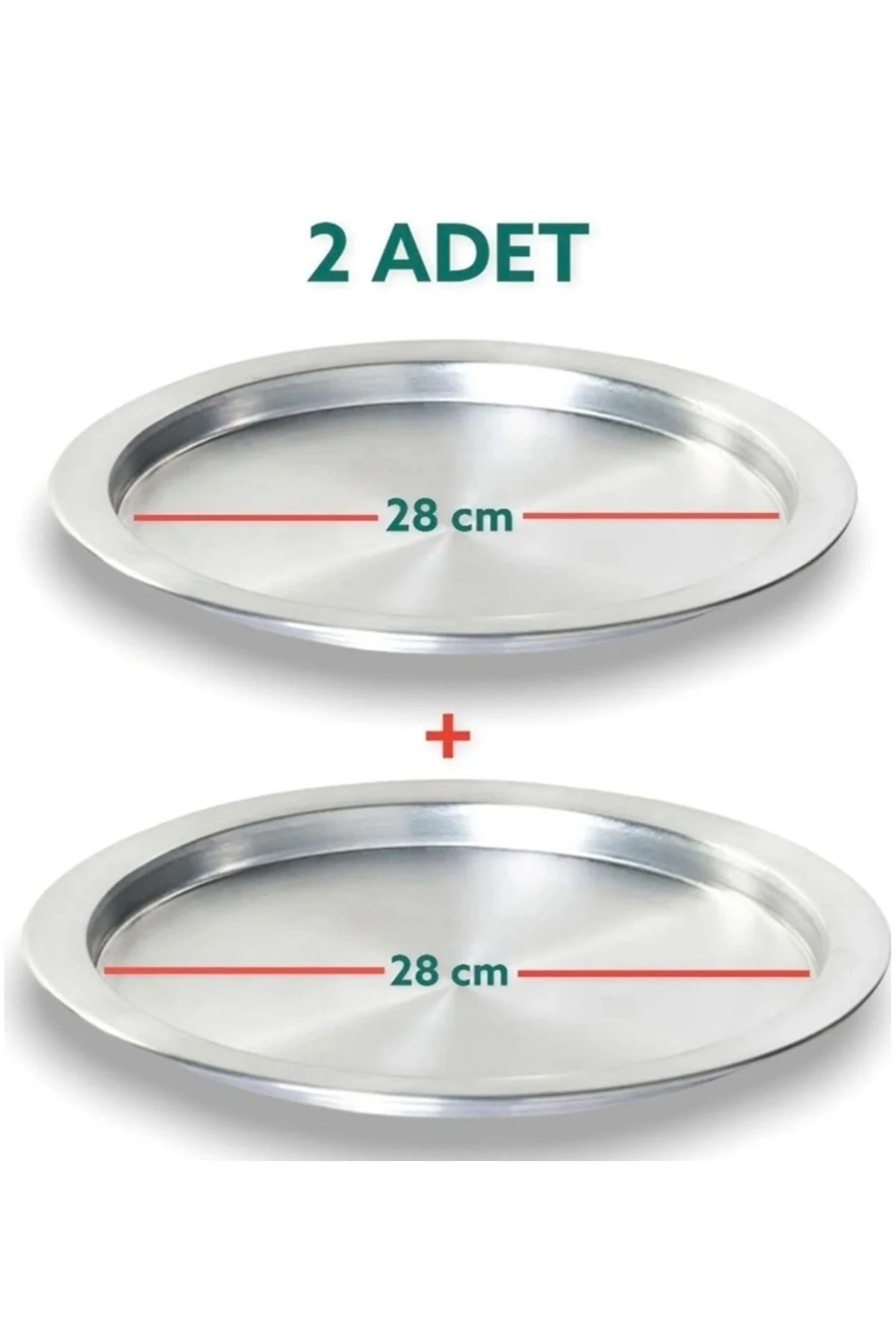 2 Adet Alüminyum Künefe Kadayıf Tepsisi Tabağı Taban 28 Cm