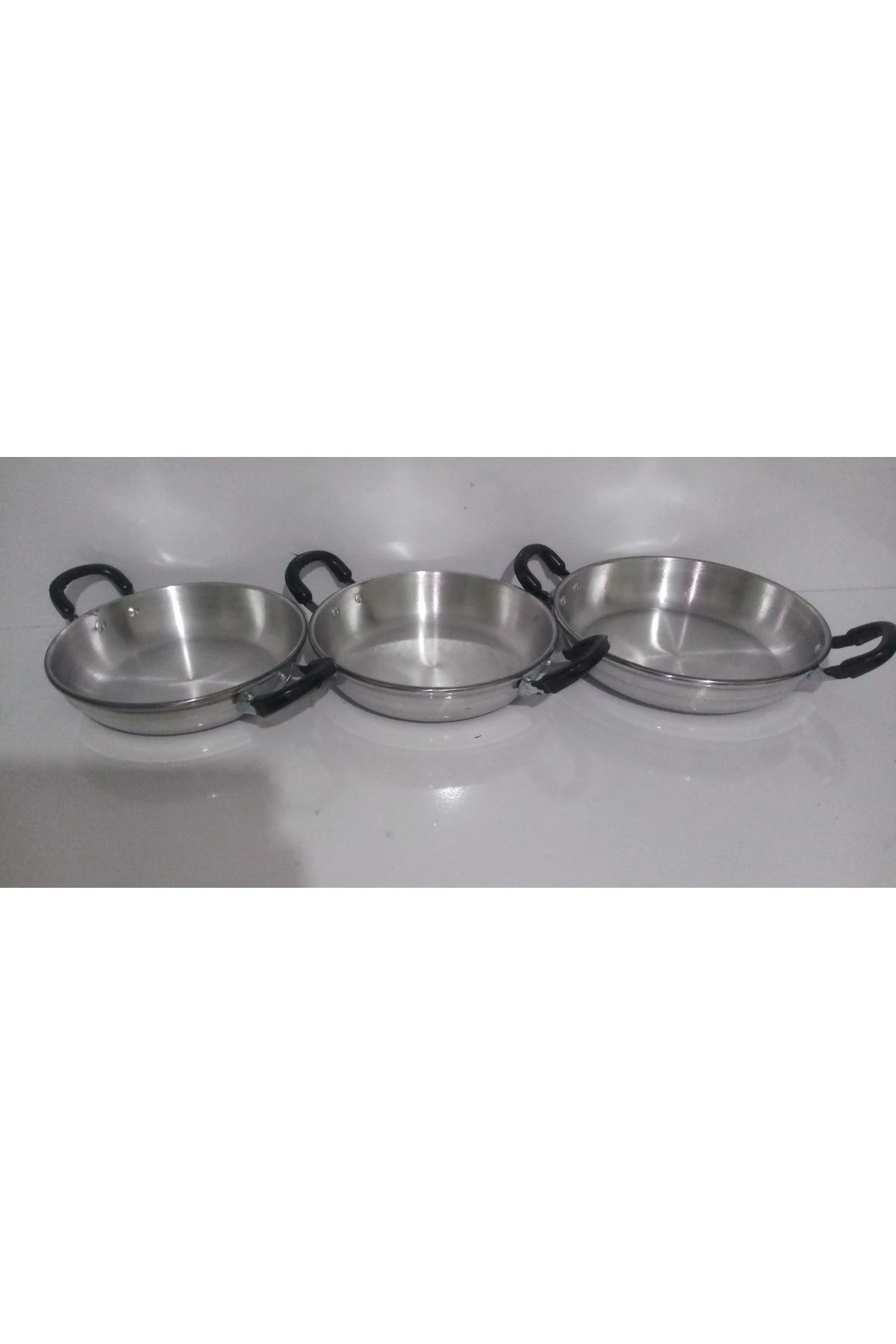 3 Lü Alüminyum Yumurta Tava Takımı (20 Cm 18 Cm 16 Cm)