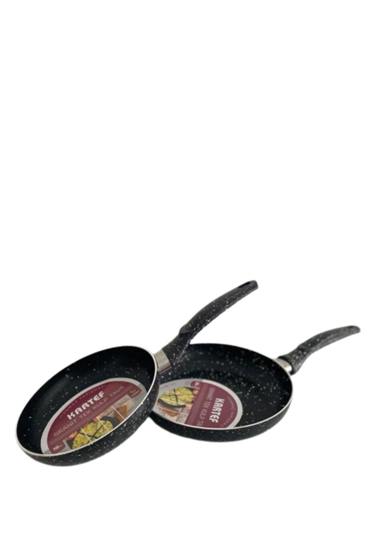 Kalitesi Kartef Granit 4lü Siyah Renk Tava Set 18-22-26-30 Cm