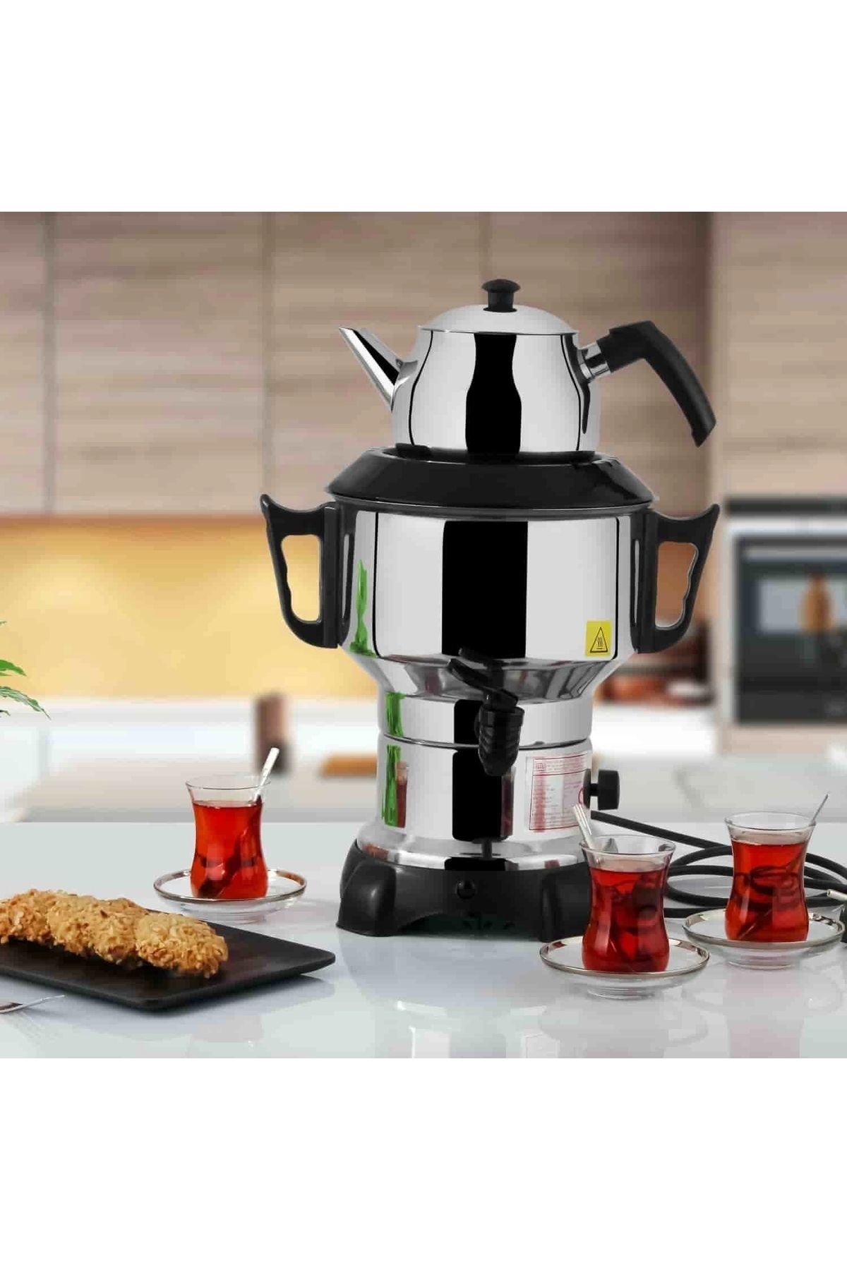 4,5 Lt Çelik Sade Aldante Elektrikli Semaver