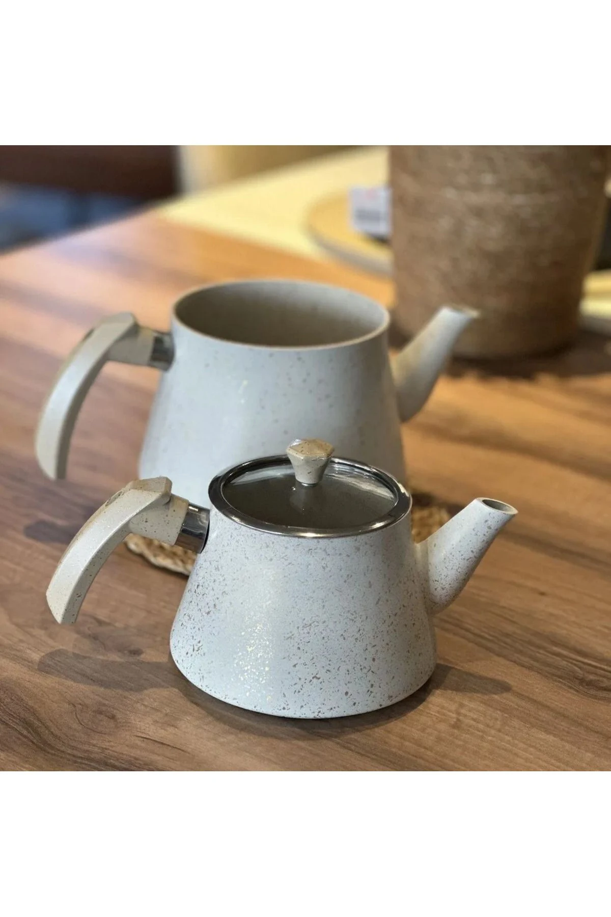 granit bakalit kulp krem çaydanlık