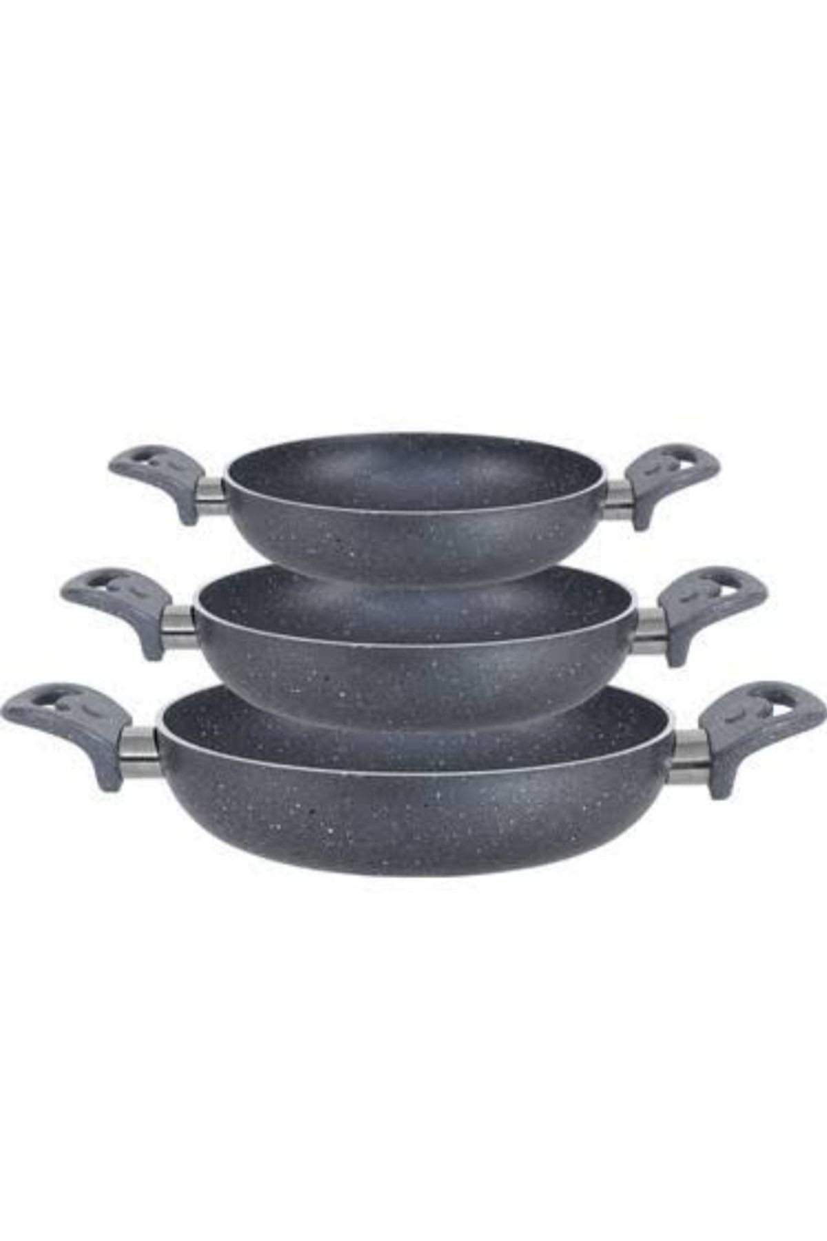 Granit 3mm Omlet Tava Seti 18-20-22 Cm çiftkulp