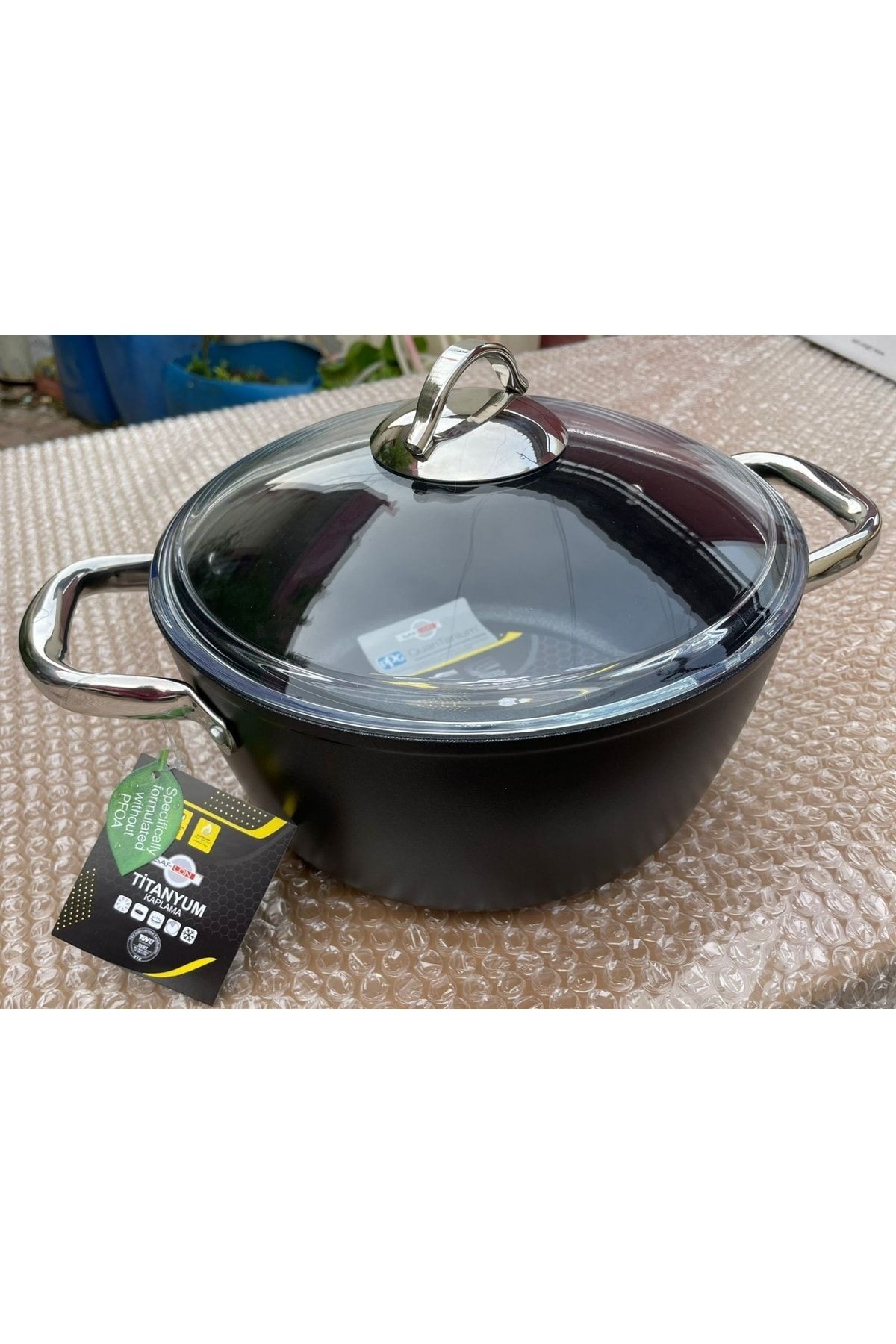 Titanyum 24cm Derin Tencere 4.5 Litre 4mm
