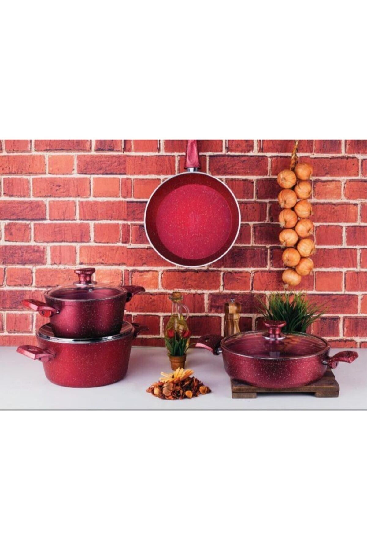 Modern Ve Şık Tasarımlar 7 Parça Ezme Granit Set