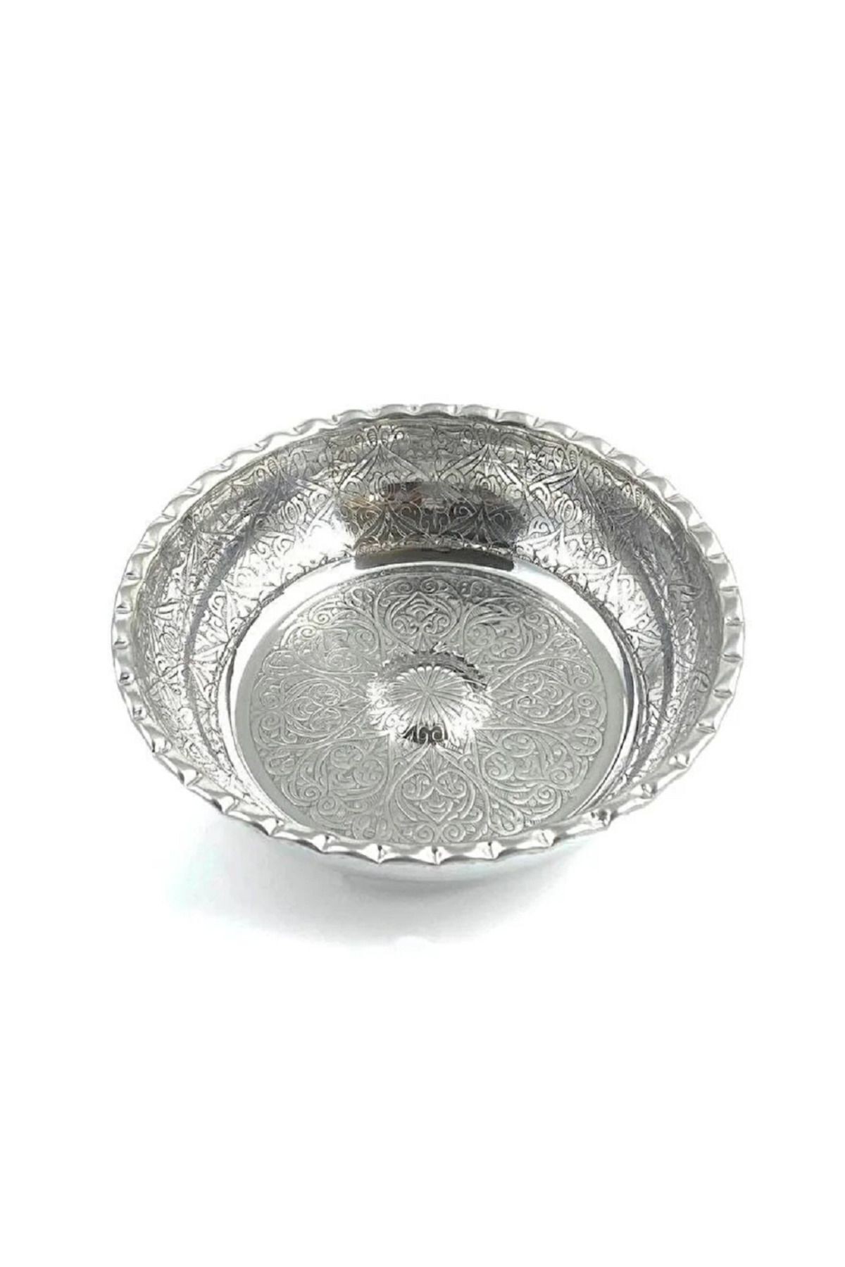 Gümüş Lüks Alüminyum İşlemeli Hamam Tası Metal 1
