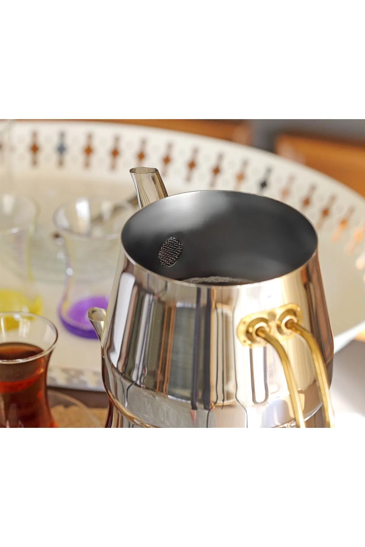 Damla Gold Büyük Boy Çaydanlık Takımı 4 Litre