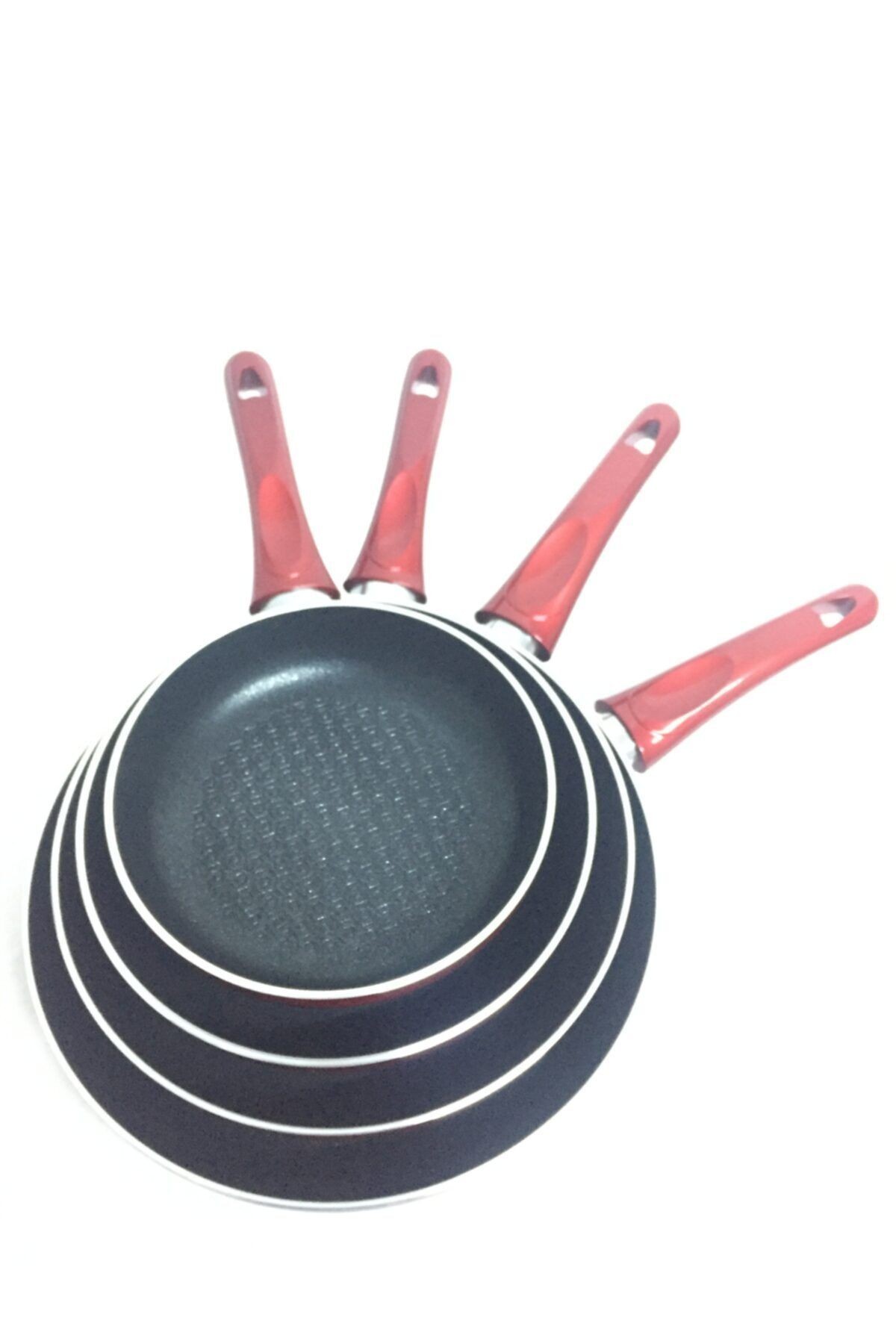 Modern Ve Şık Tasarımlar 4'lü Yanmaz Yapışmaz Teflon Tava Set 18-22-26-30cm
