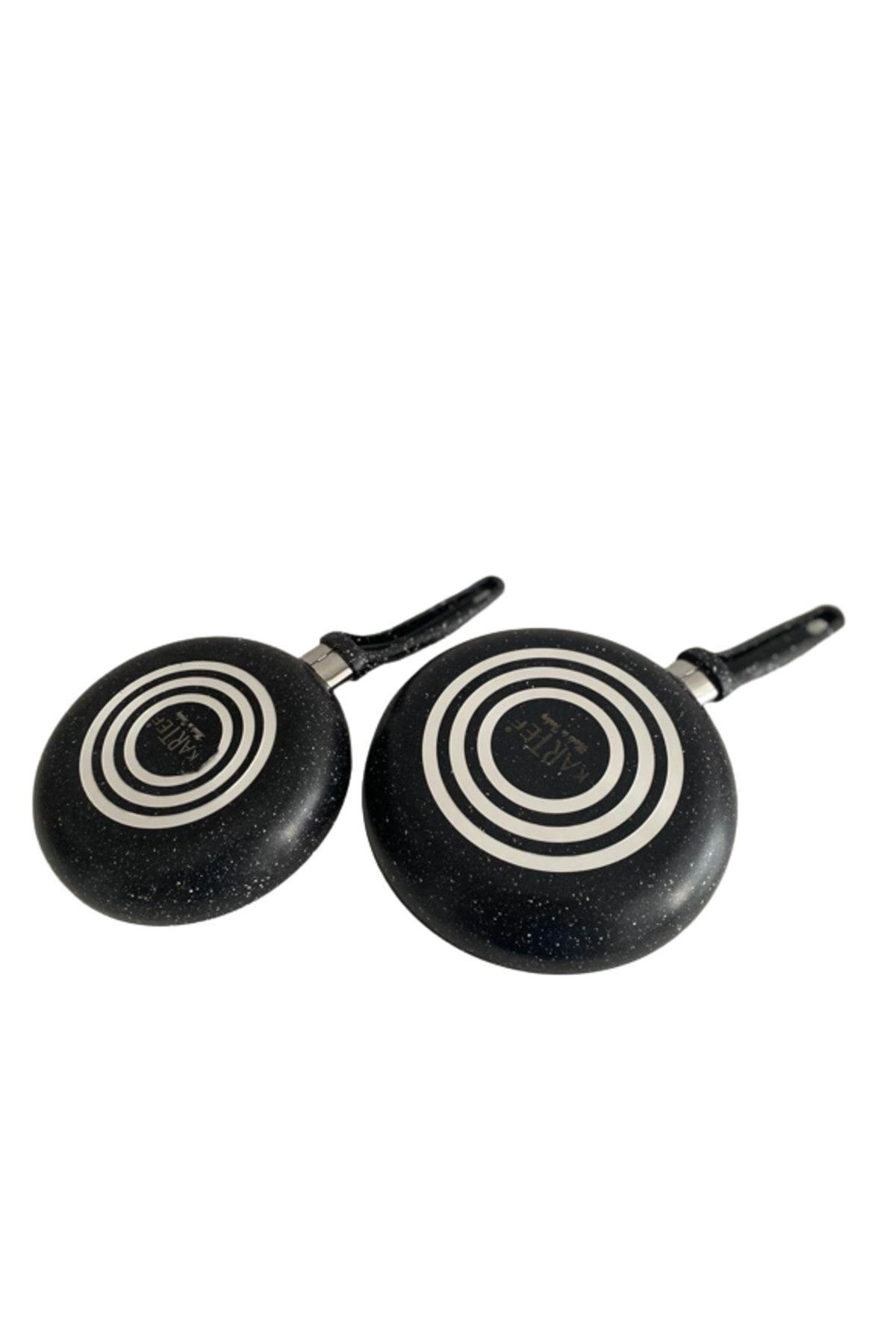 Kalitesi Kartef Granit 4lü Siyah Renk Tava Set 18-22-26-30 Cm