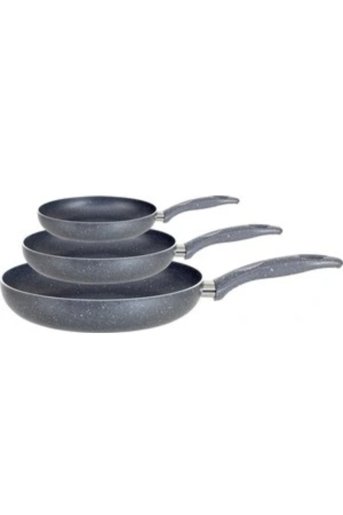 Granit Tek Kulp Tava Seti 18-22-30 Cm
