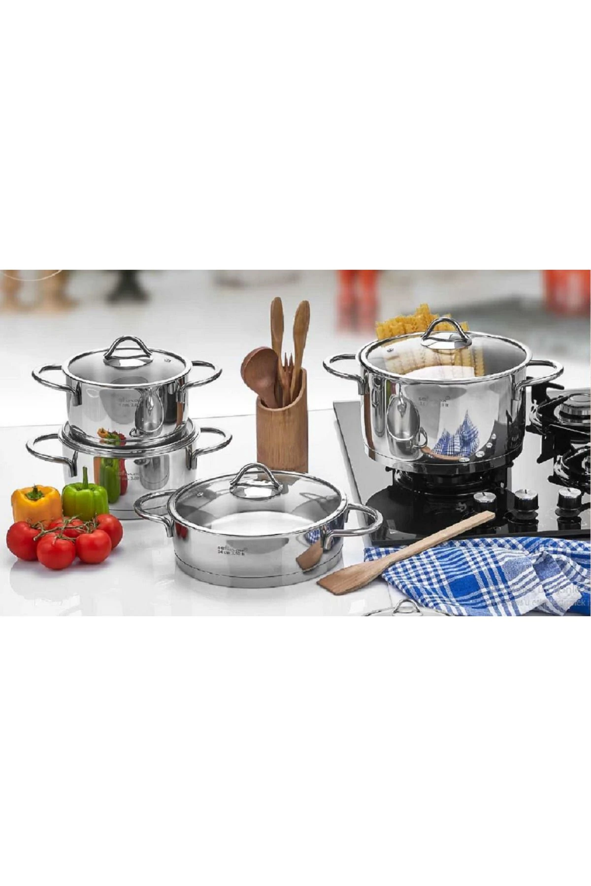 vision 8 parça metal tencere seti