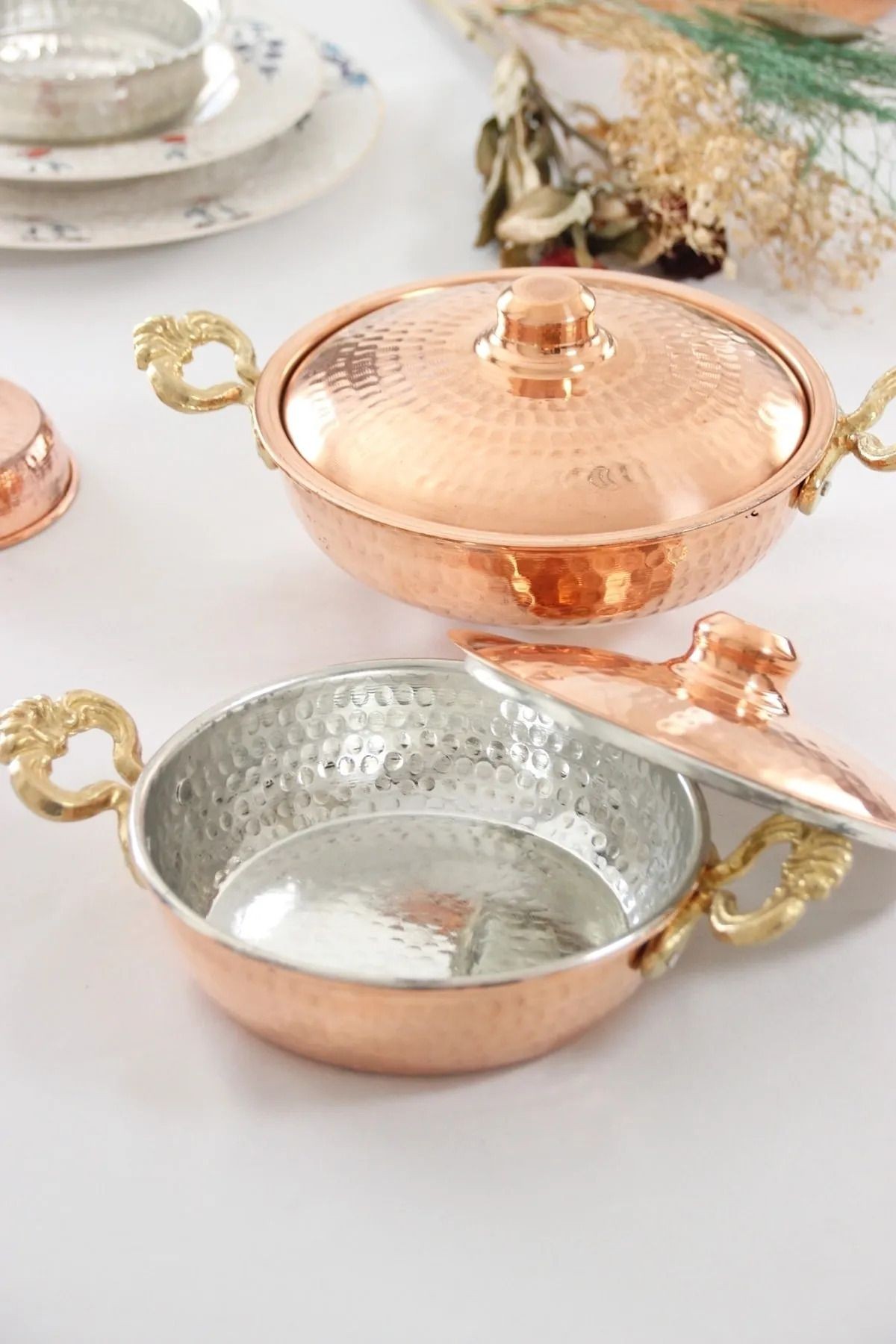 Bakır Kapaklı Kalın Yumurta Tavası & Sahanı 24 cm