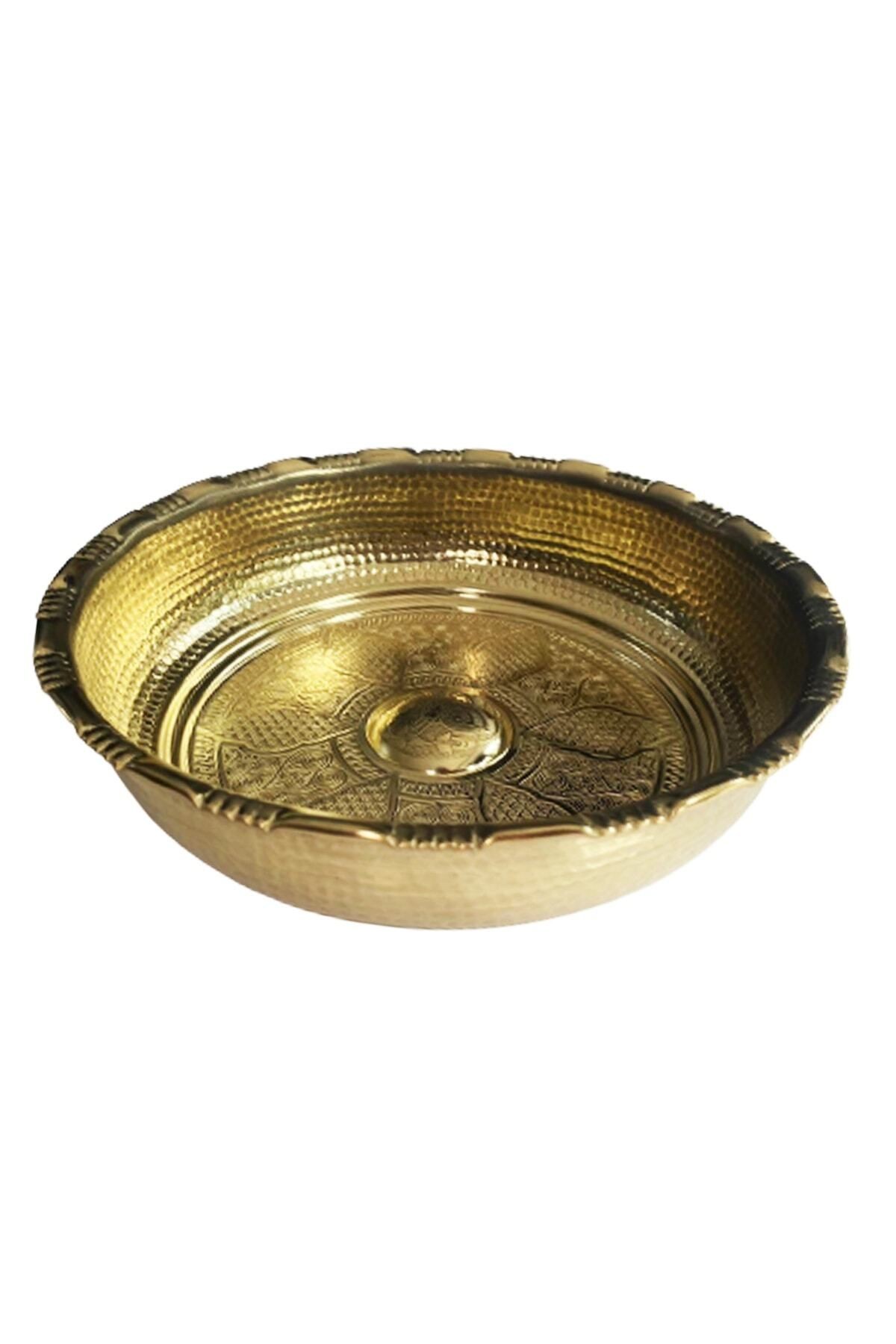Metal Sarı Bakır Hamam Tası Çap 20cm Derinlik 5cm Sarı 1