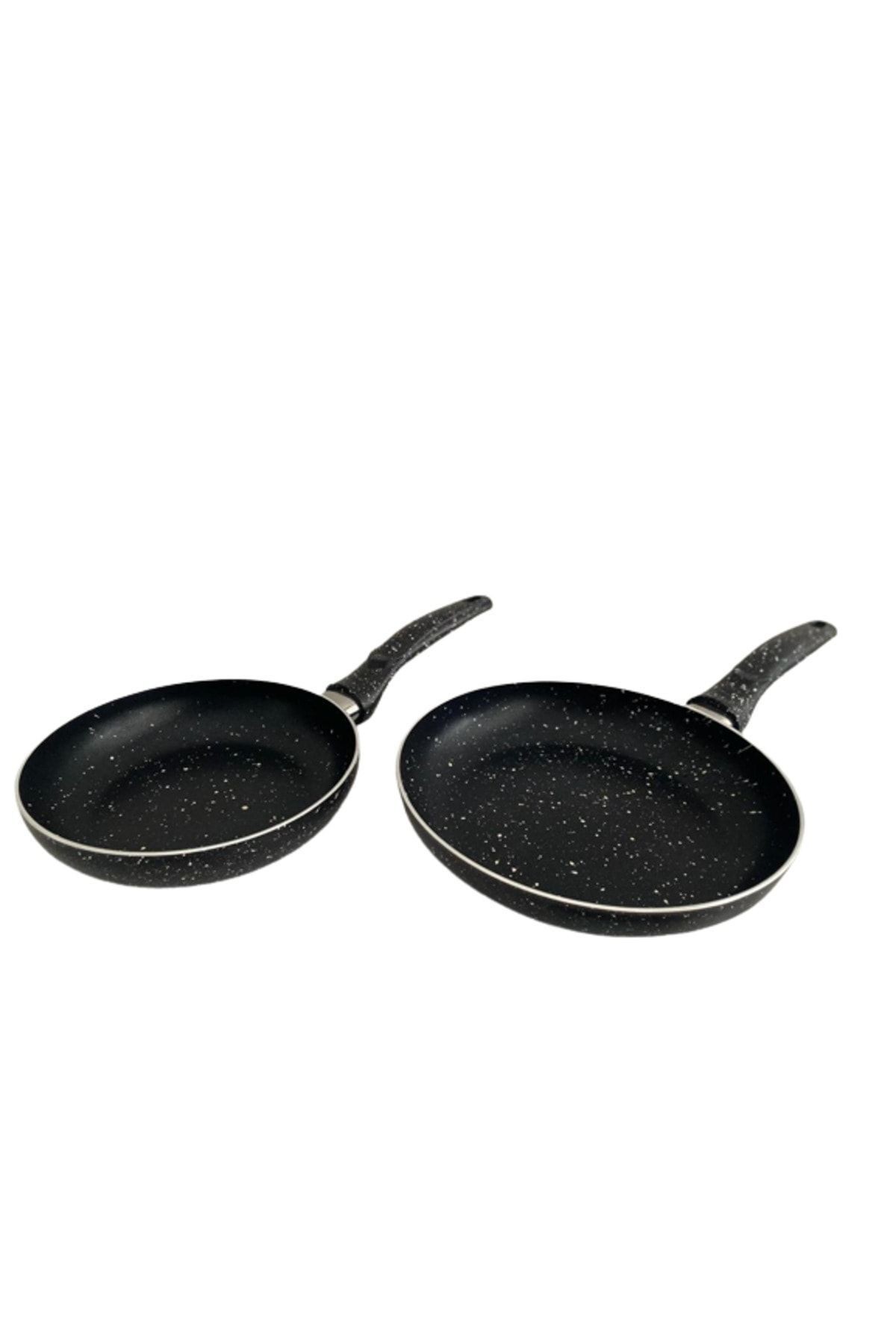 Kalitesi Kartef Granit 4lü Siyah Renk Tava Set 18-22-26-30 Cm