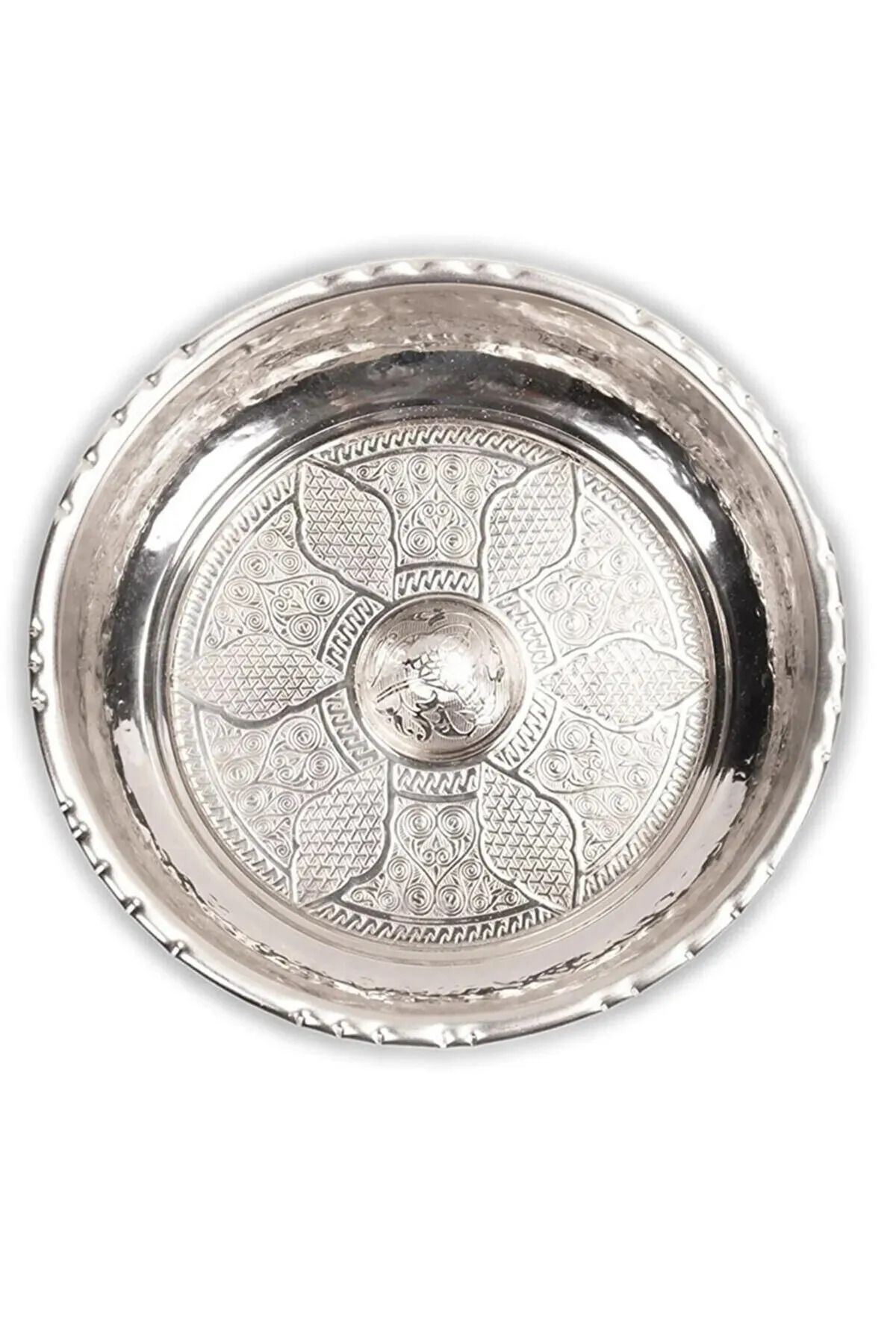 İşlemeli Çelik Hamam Tası 20 Cm