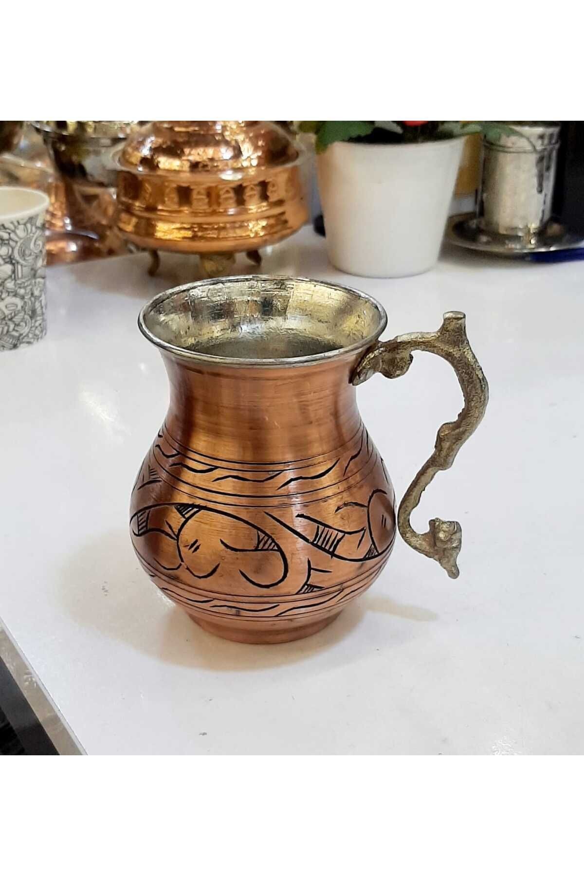 bakır lüks oyma ayran bardağı
