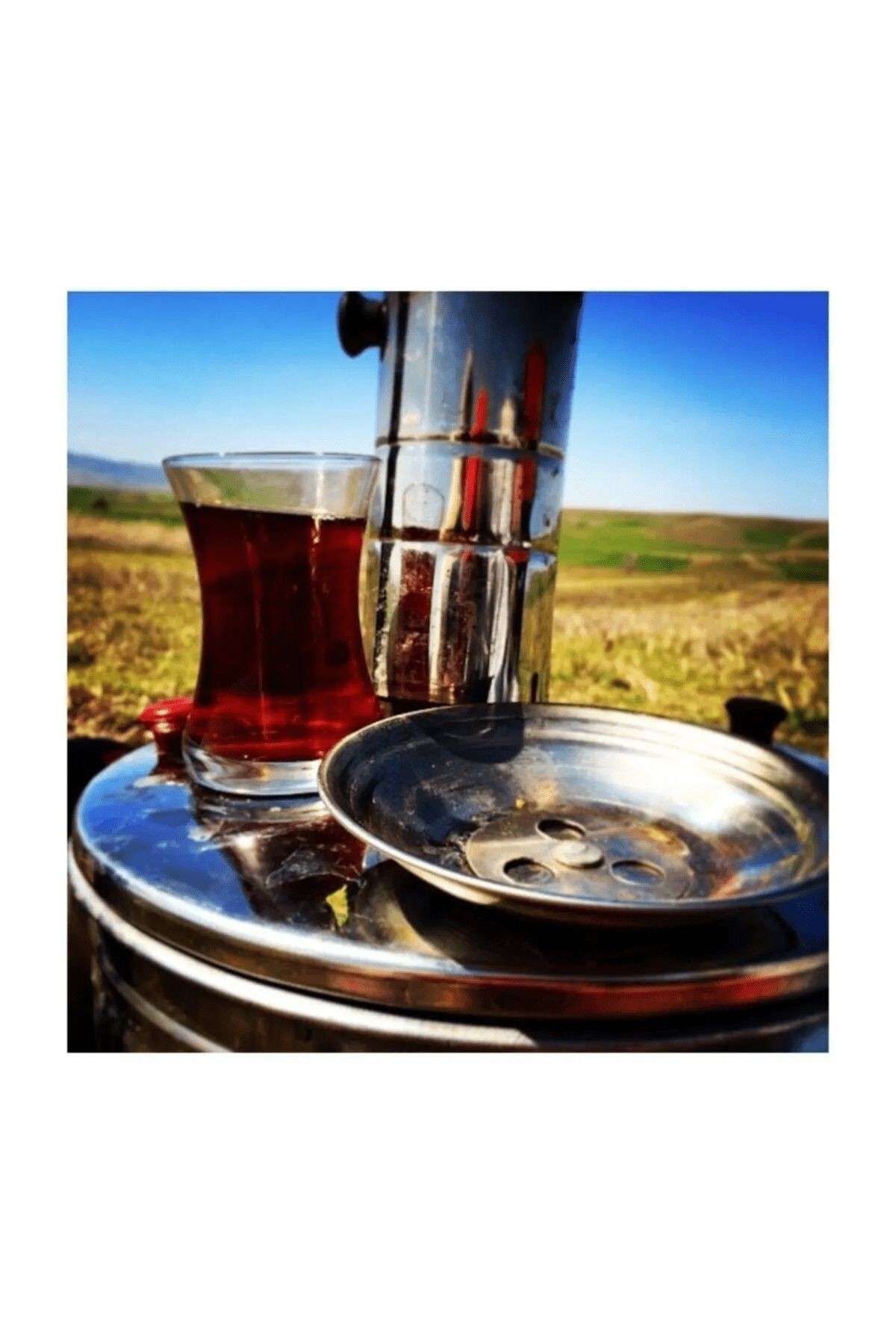5 Lt Tek Musluk Krom Odunlu Kömürlü Semaver Köz Semeveri