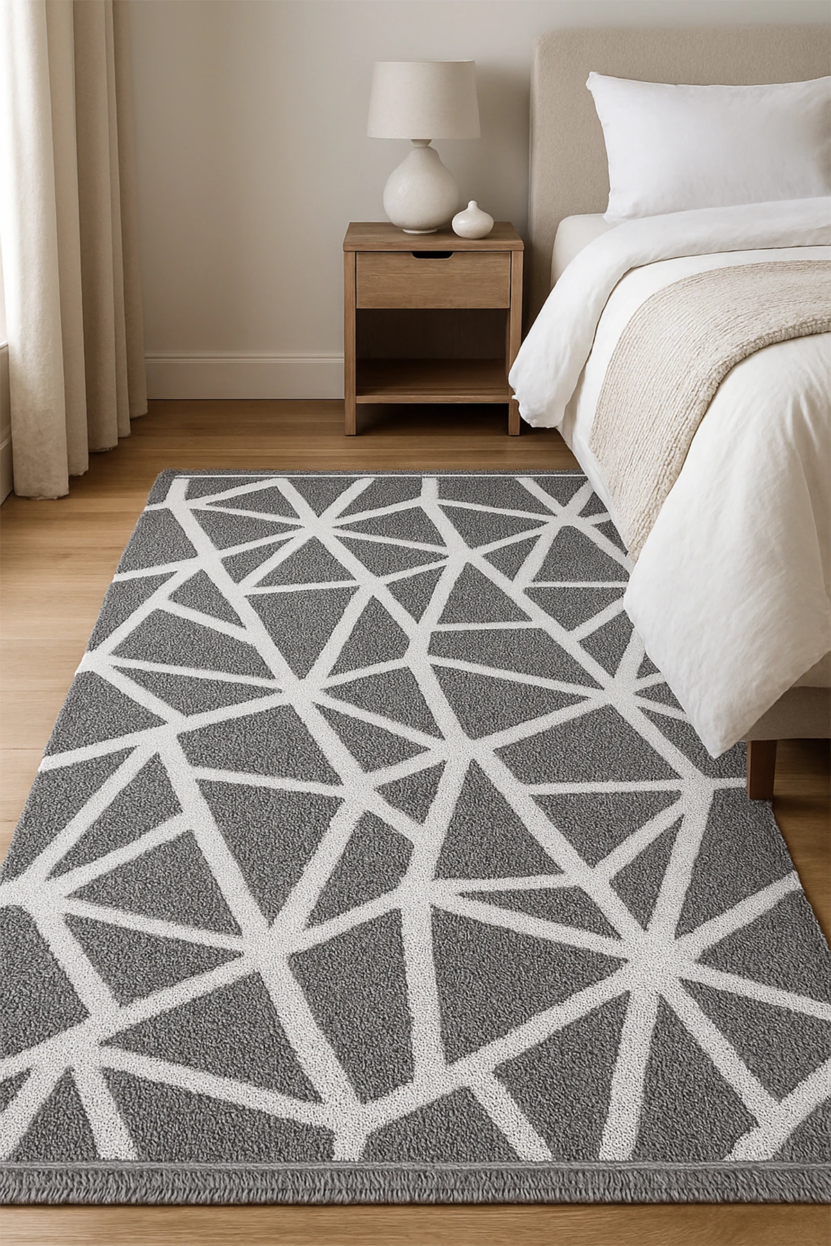 Velino 7504 Antrasit - Salon, Koridor (Yolluk), Mutfak, Antre, Yatak ve Oturma Odası Halısı