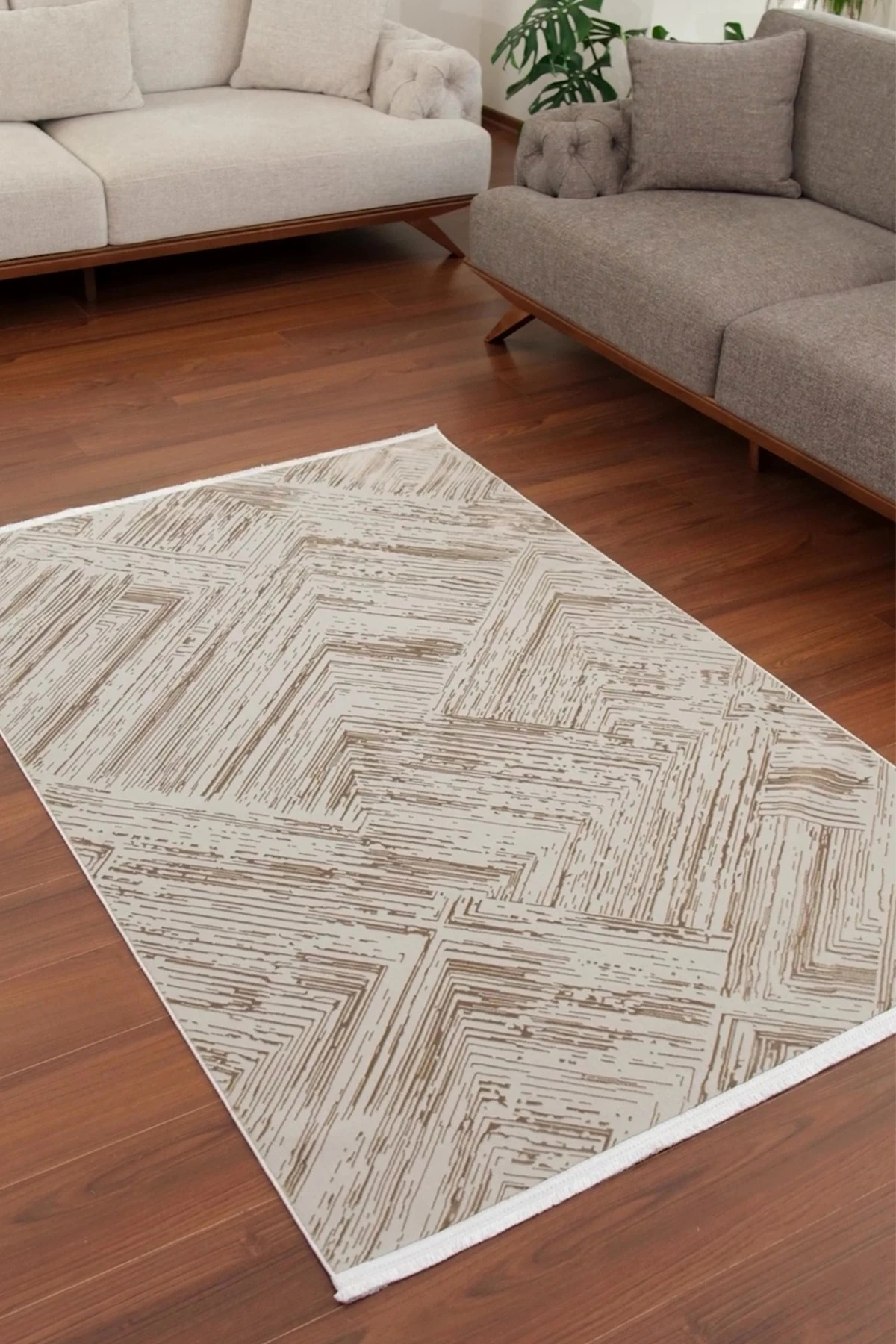 Mirvari 4093 Bej - Salon, Koridor (Yolluk), Mutfak, Antre, Yatak ve Oturma Odası Halısı