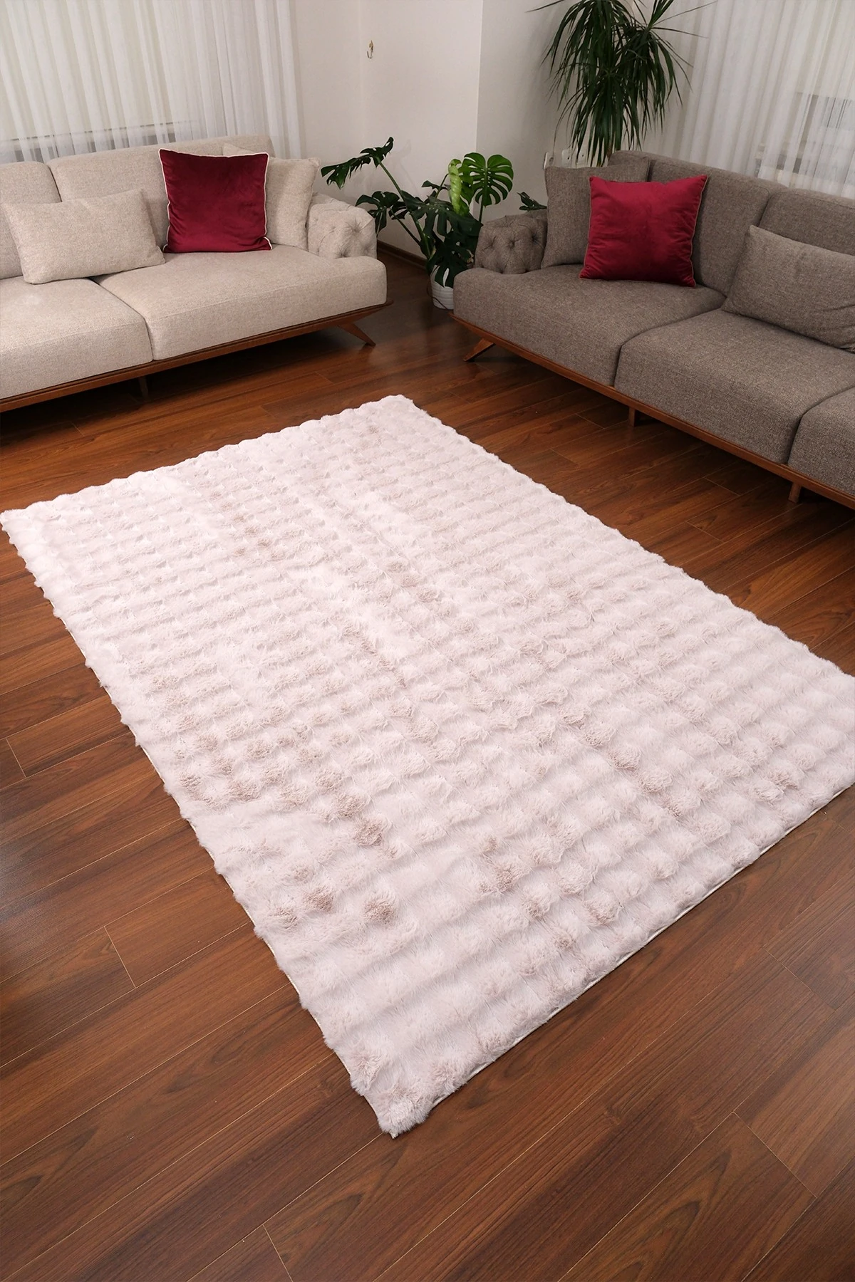 Liva Lva Shaggy Pofuduk Halı Beyaz - Salon, Koridor, Yolluk Mutfak, Yatak Ve Oturma Odası Halısı