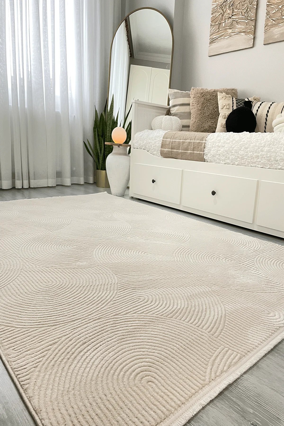 Taiga 8612 Krem - Salon, Koridor, Yolluk, Mutfak, Antre, Yatak Ve Oturma Odası Halısı