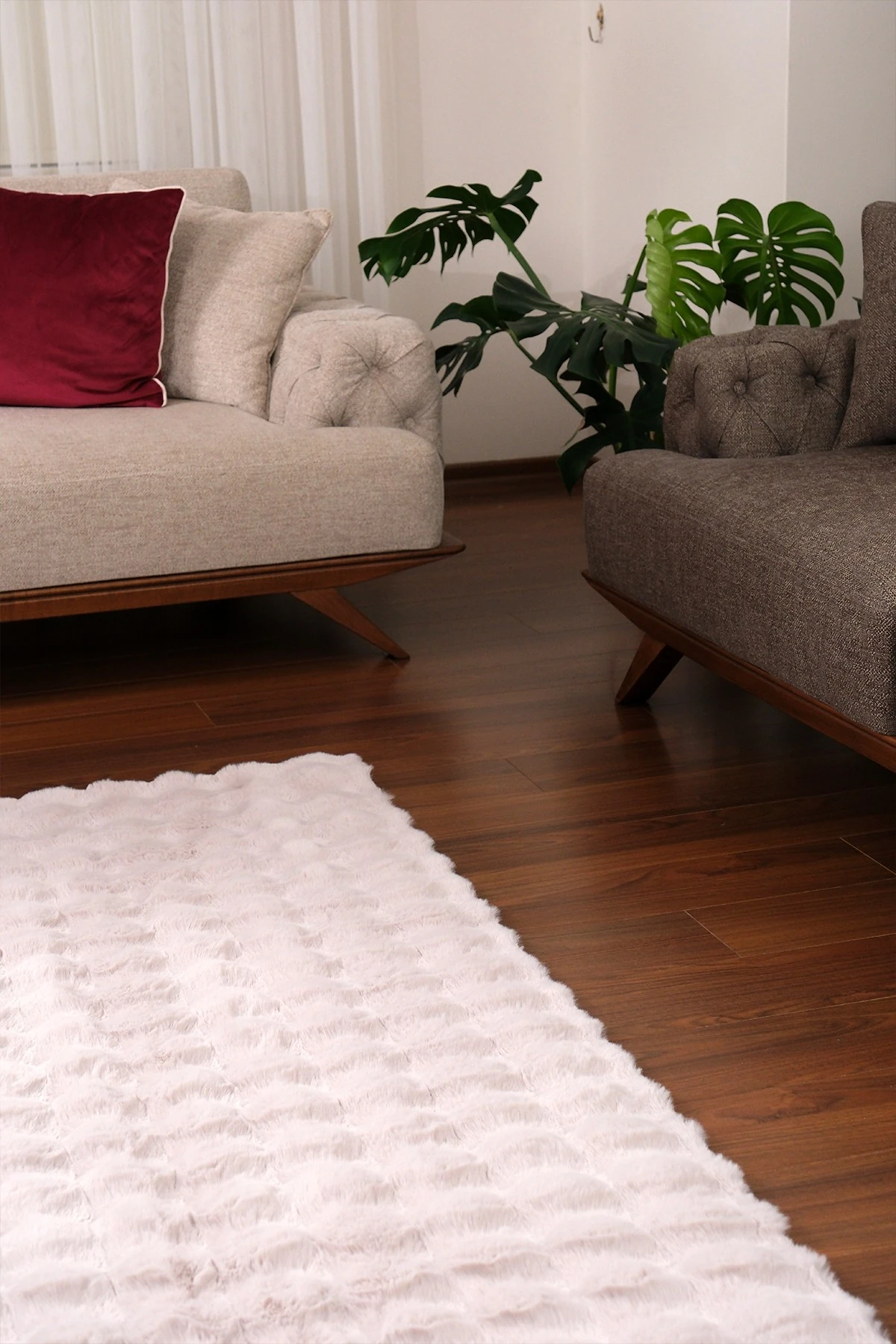 Liva Lva Shaggy Pofuduk Halı Beyaz - Salon, Koridor, Yolluk Mutfak, Yatak Ve Oturma Odası Halısı