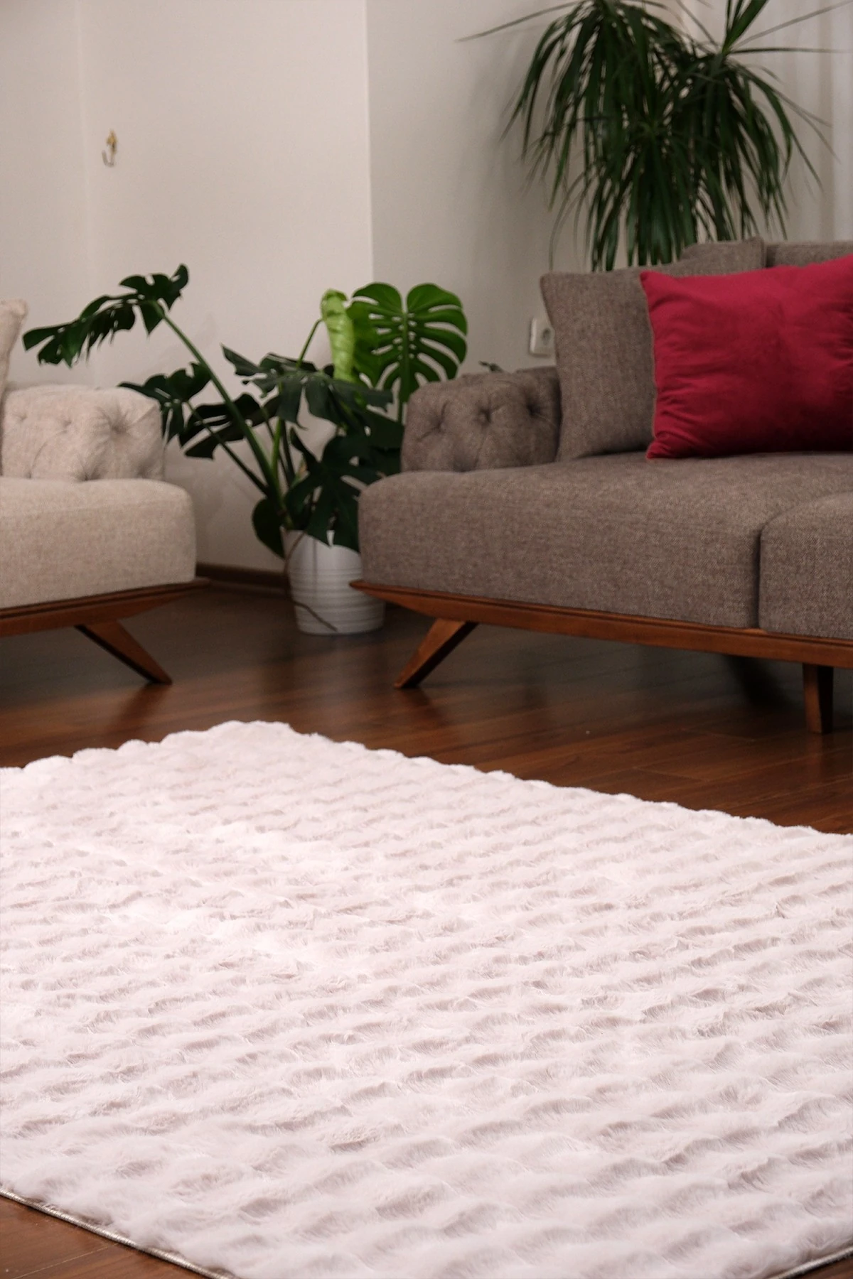 Liva Lva Shaggy Pofuduk Halı Beyaz - Salon, Koridor, Yolluk Mutfak, Yatak Ve Oturma Odası Halısı